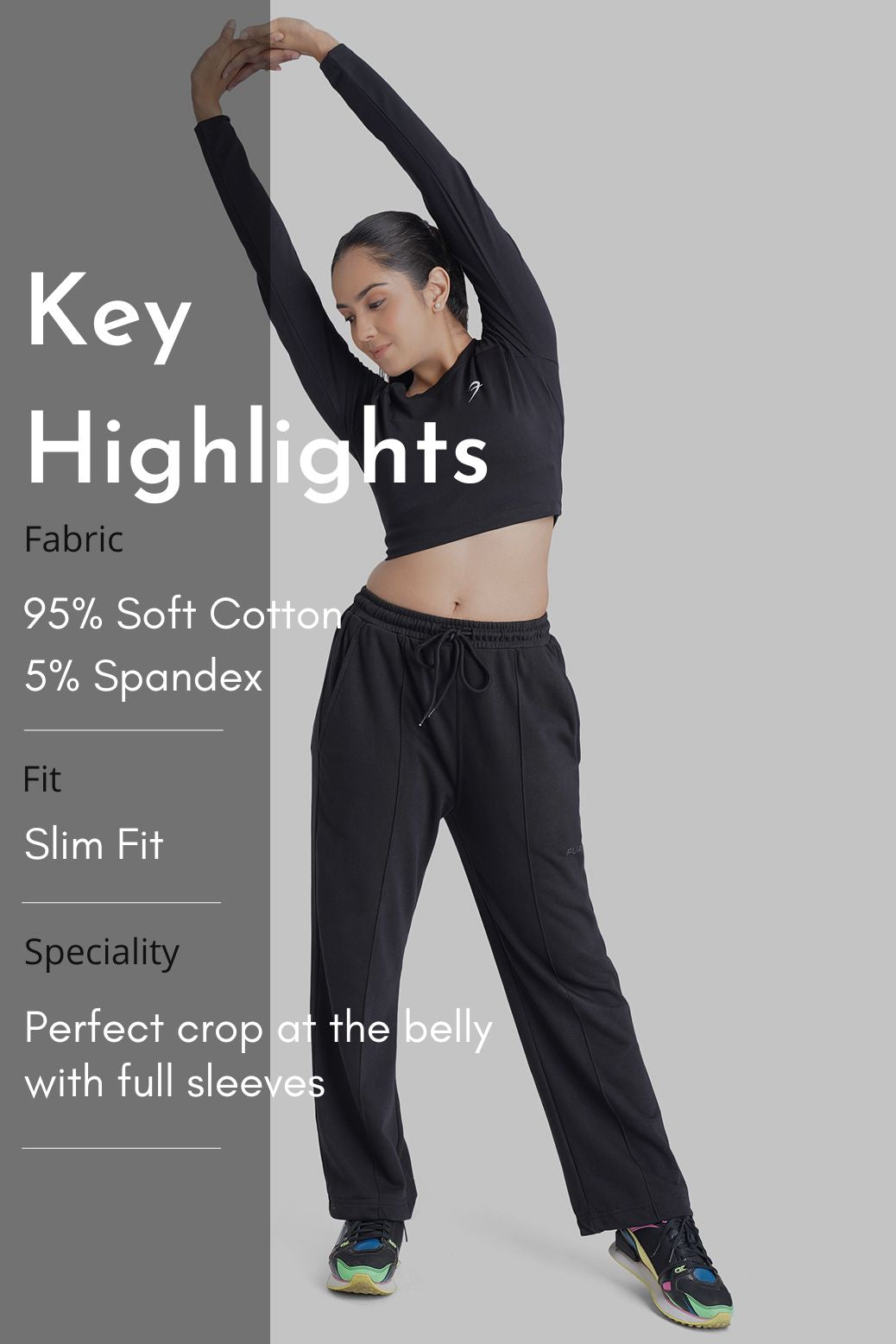 Heritage Women Crop Top T-shirt Black