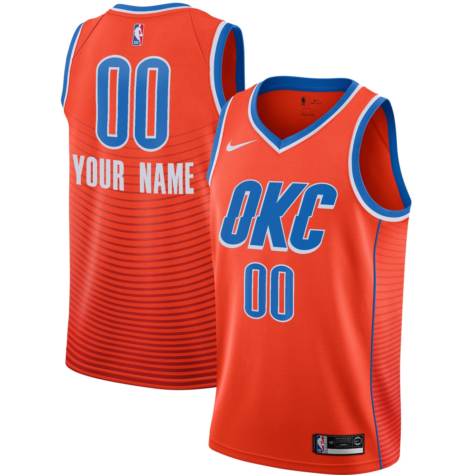 Custom Oklahoma City Thunder Statement Jersey