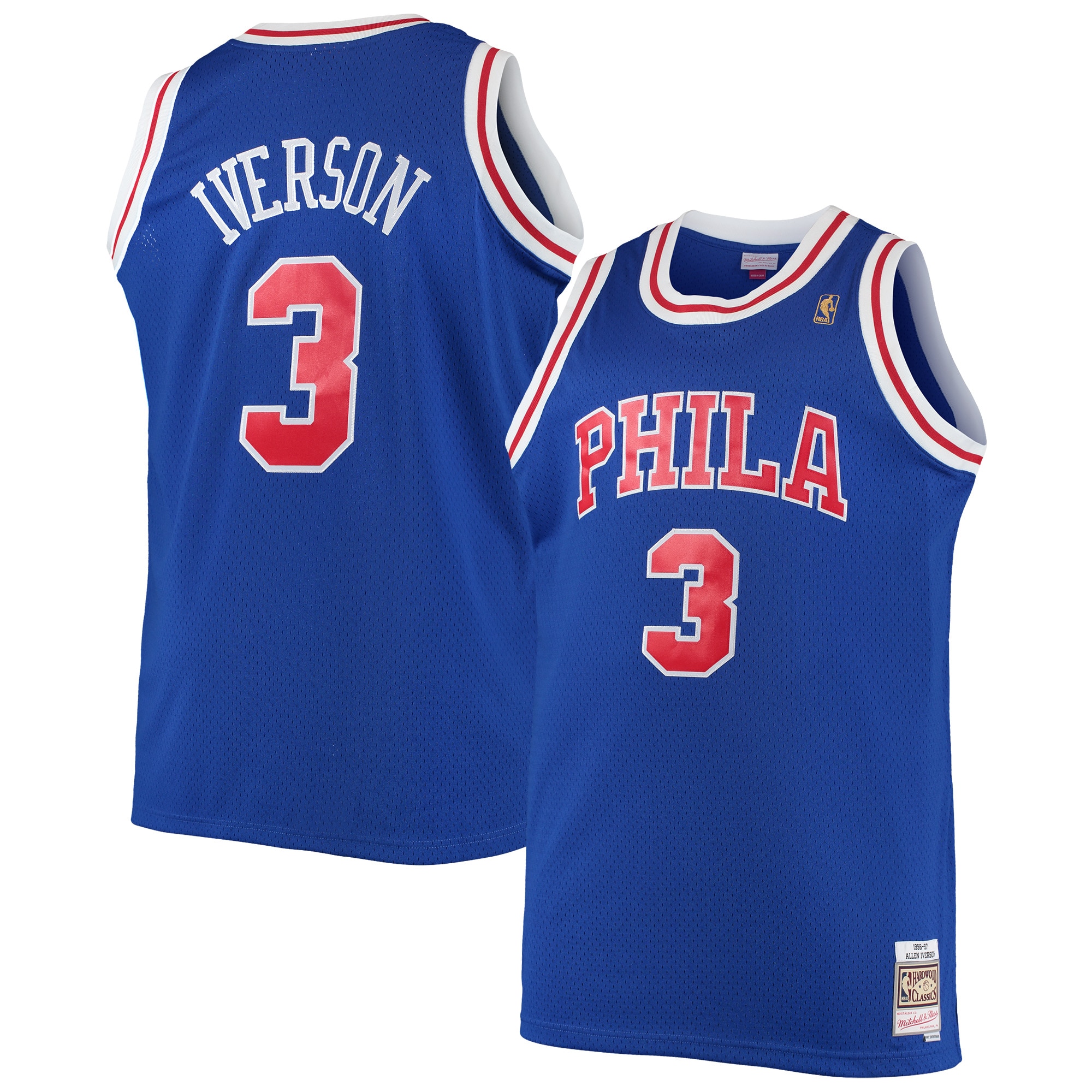 Allen Iverson Philadelphia 76ers 1996/97 Big & Tall Hardwood Classics Swingman Jersey