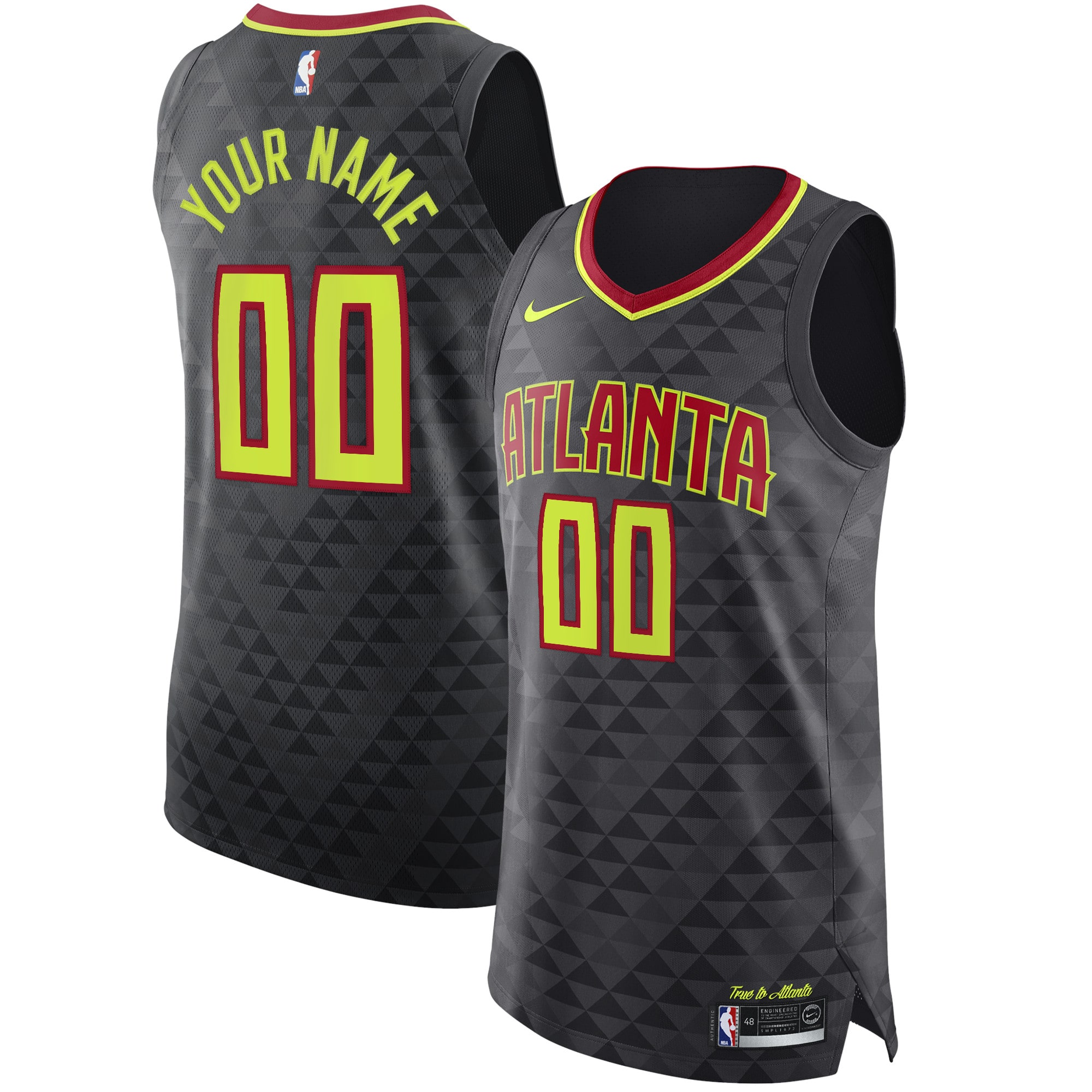 Atlanta Hawks Custom Jersey Black - Icon Edition