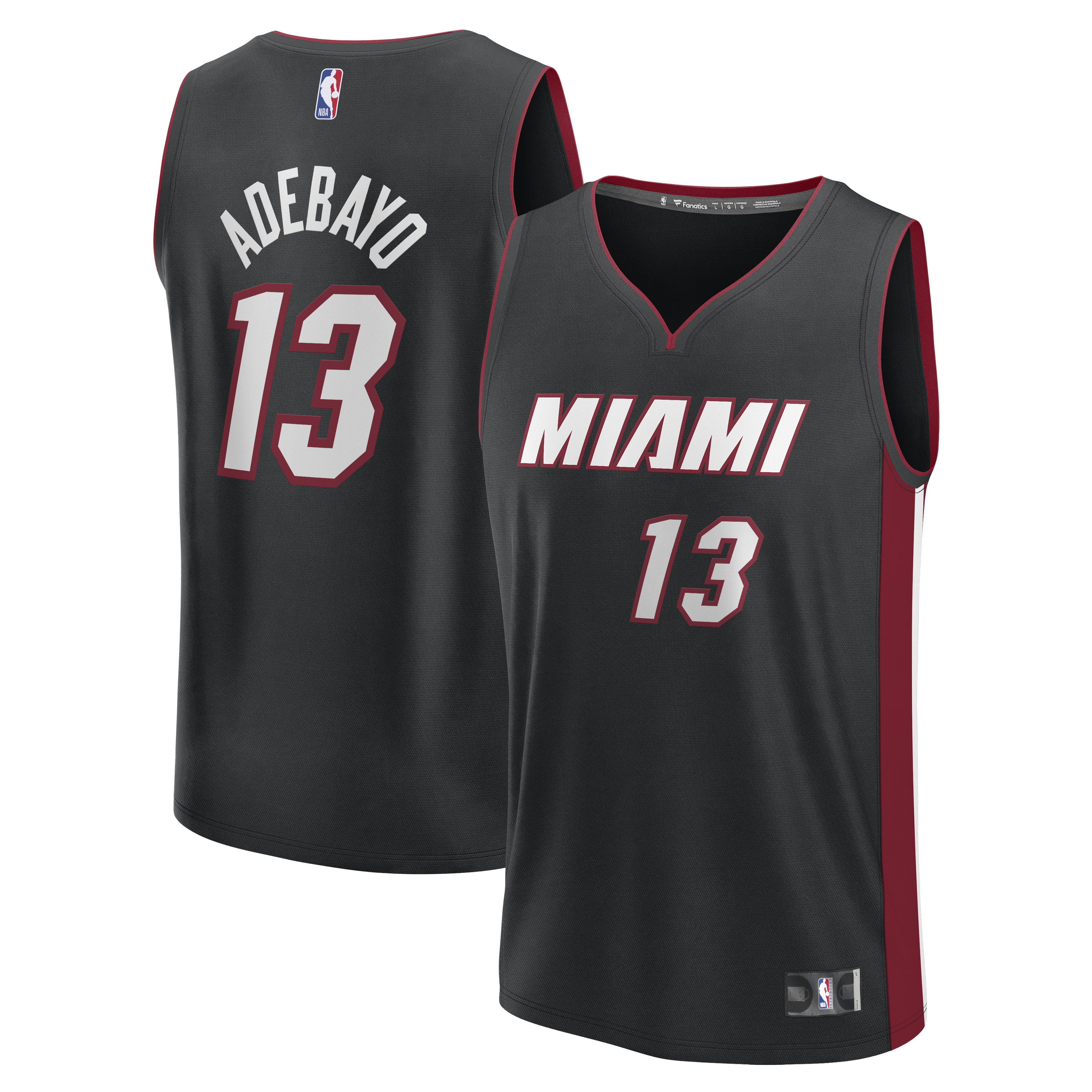 Bam Adebayo Miami Heat Fanatics Fast Break Jersey - Icon Edition - Black