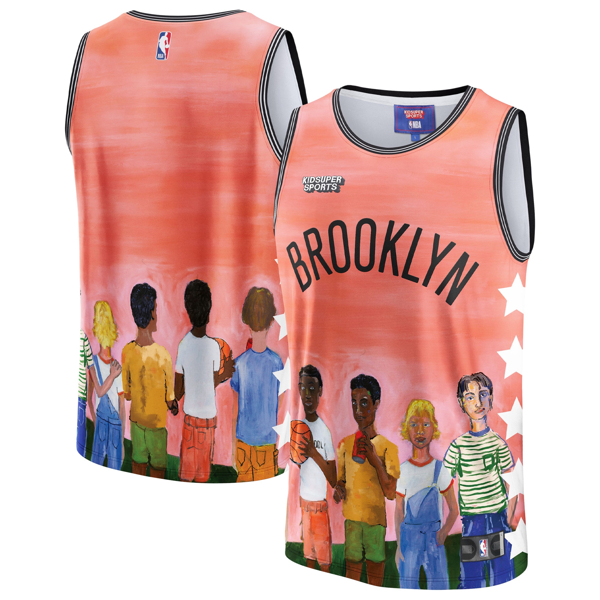 Brooklyn Nets & KidSuper Studios by Fanatics Unisex Hometown Jersey - Coral
