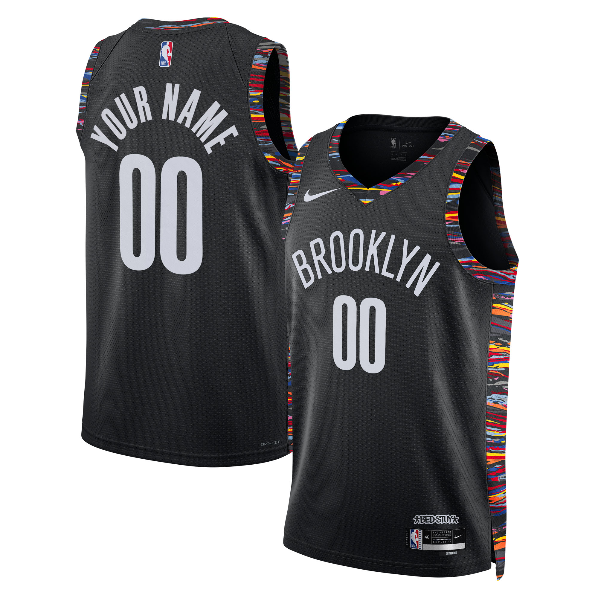 Brooklyn Nets Unisex 2025/26 City Edition Swingman Custom Jersey - Black