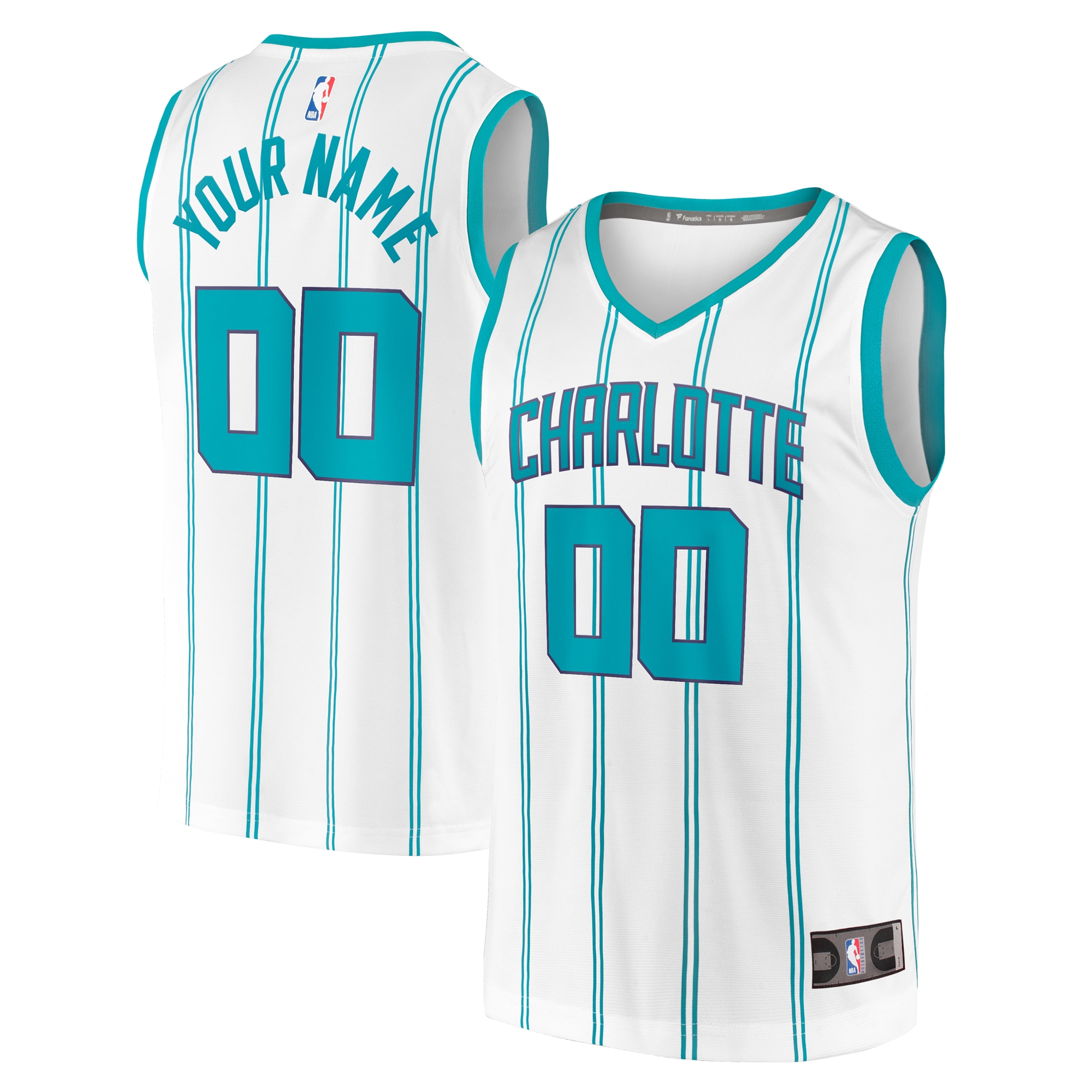 Charlotte Hornets Fanatics Fast Break Custom Jersey - Association Edition - White