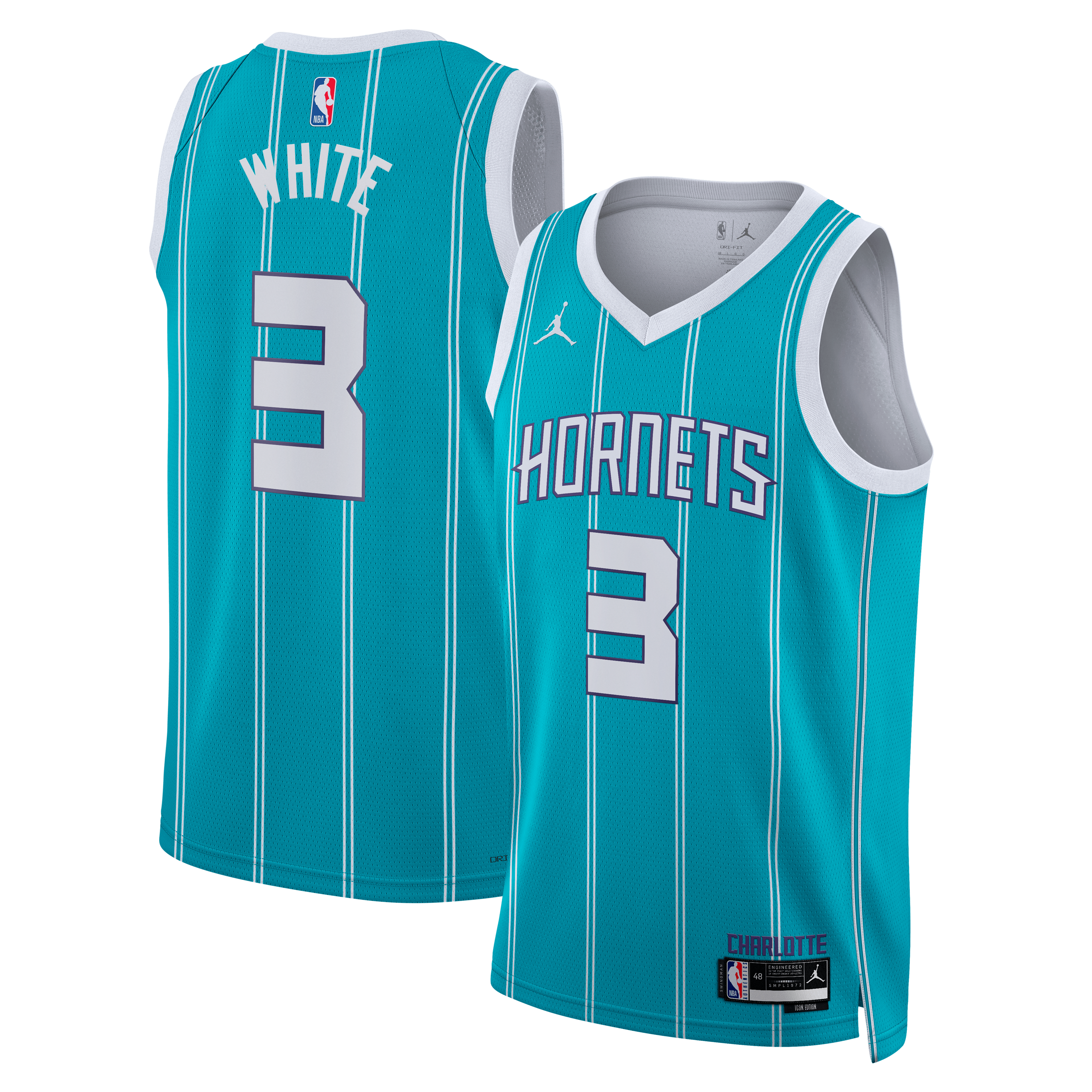 Coby White Charlotte Hornets Jordan Brand Unisex Swingman Jersey - Icon Edition - Teal
