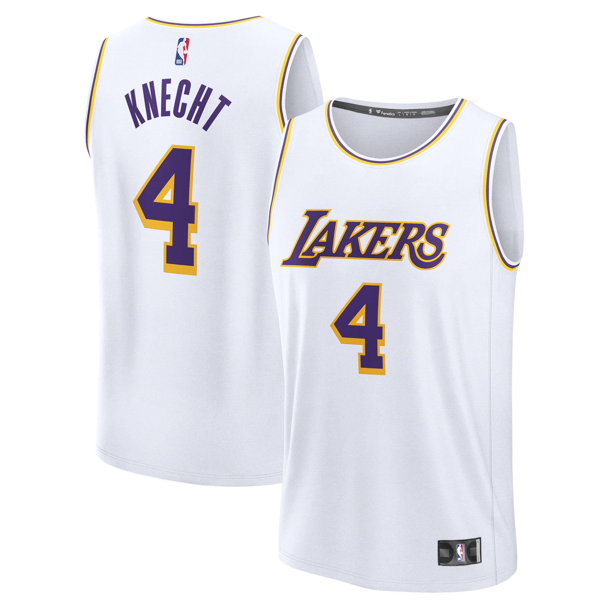 Dalton Knecht Los Angeles Lakers Fanatics Fast Break Player Jersey - Association Edition - White