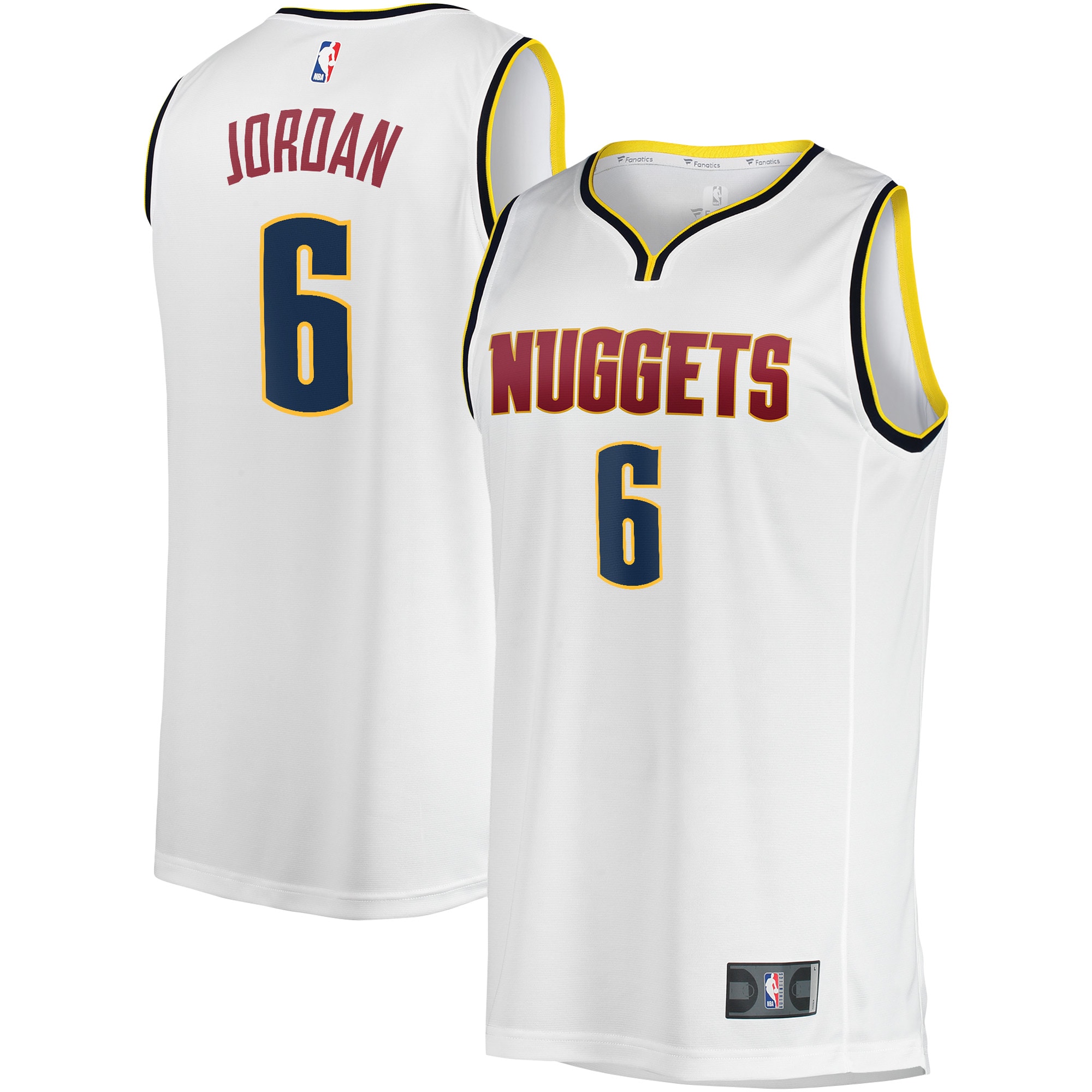 DeAndre Jordan Denver Nuggets Fanatics Fast Break Player Jersey - Association Edition - White