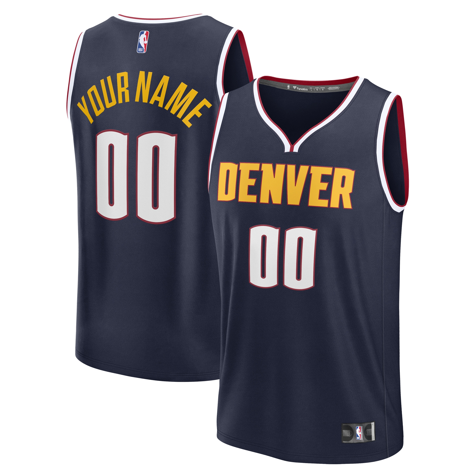 Denver Nuggets Fanatics Fast Break Custom Jersey - Icon Edition