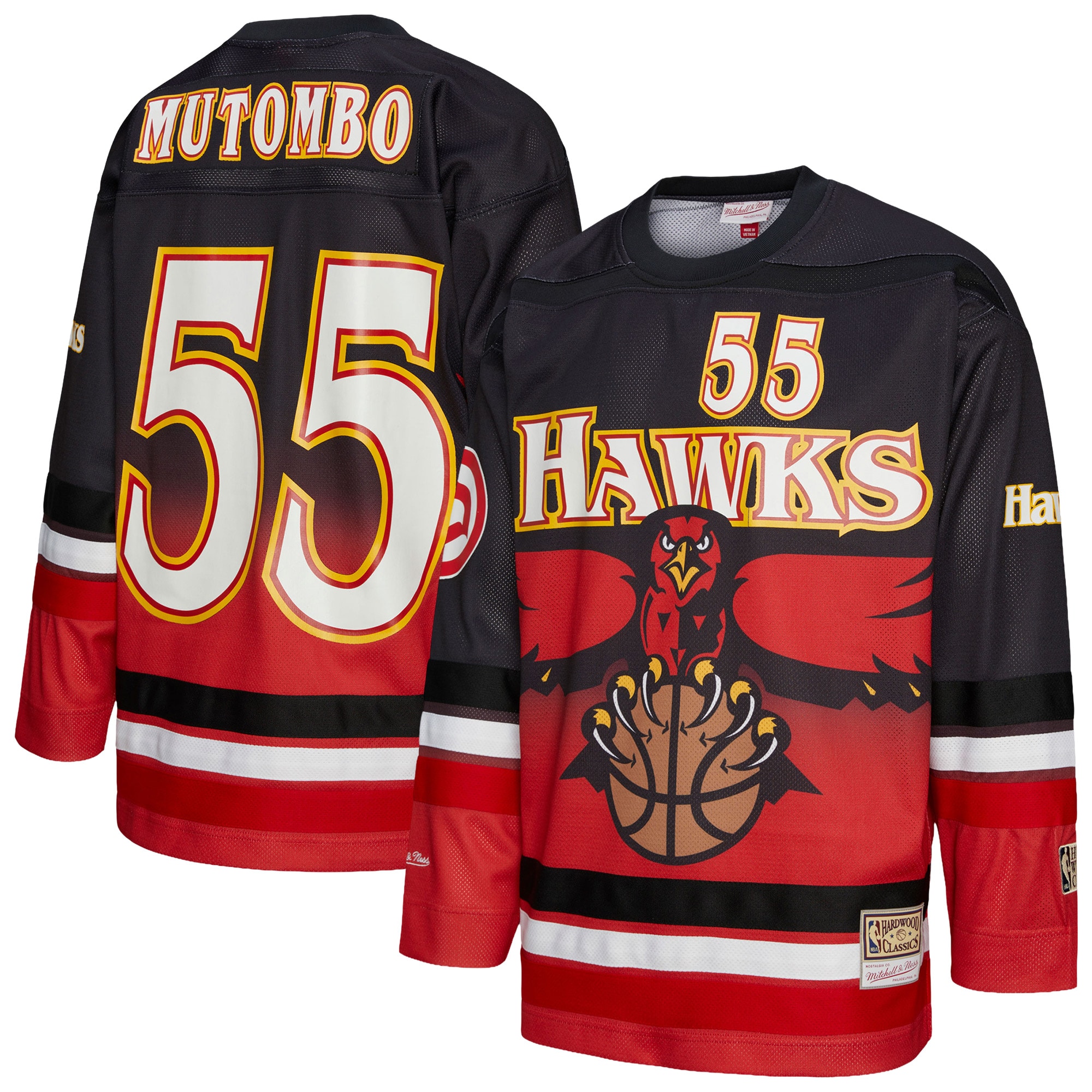Dikembe Mutombo Atlanta Hawks Unisex Maxxed Out Fashion Hockey Jersey - Red
