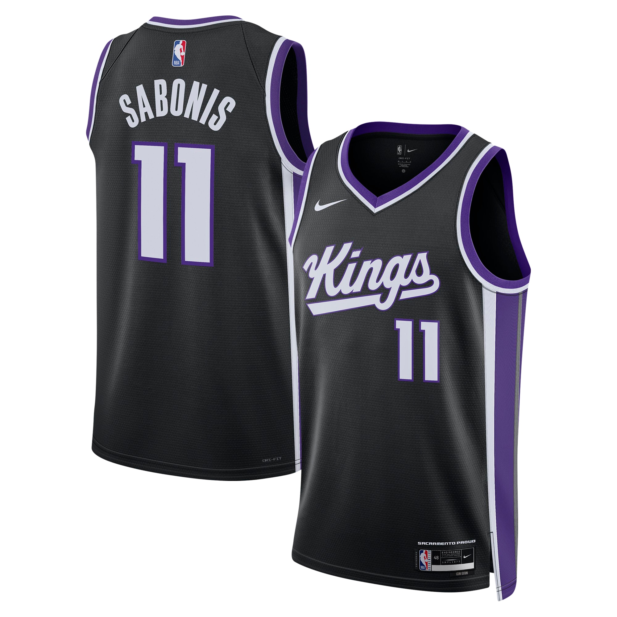 Domantas Sabonis Sacramento Kings Unisex Swingman Player Jersey - Icon Edition - Black