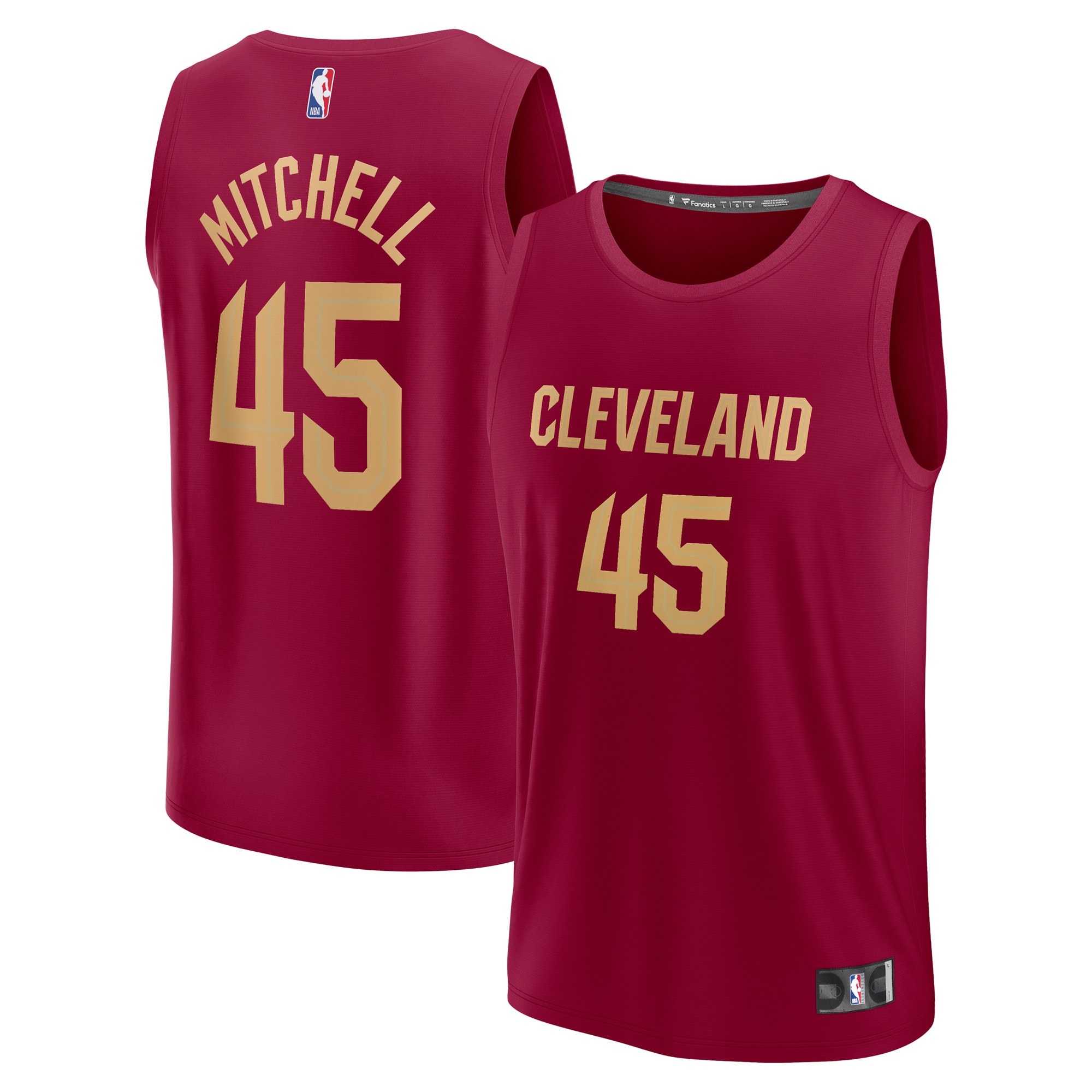 Donovan Mitchell Cleveland Cavaliers Fanatics Fast Break Jersey - Icon Edition - Wine