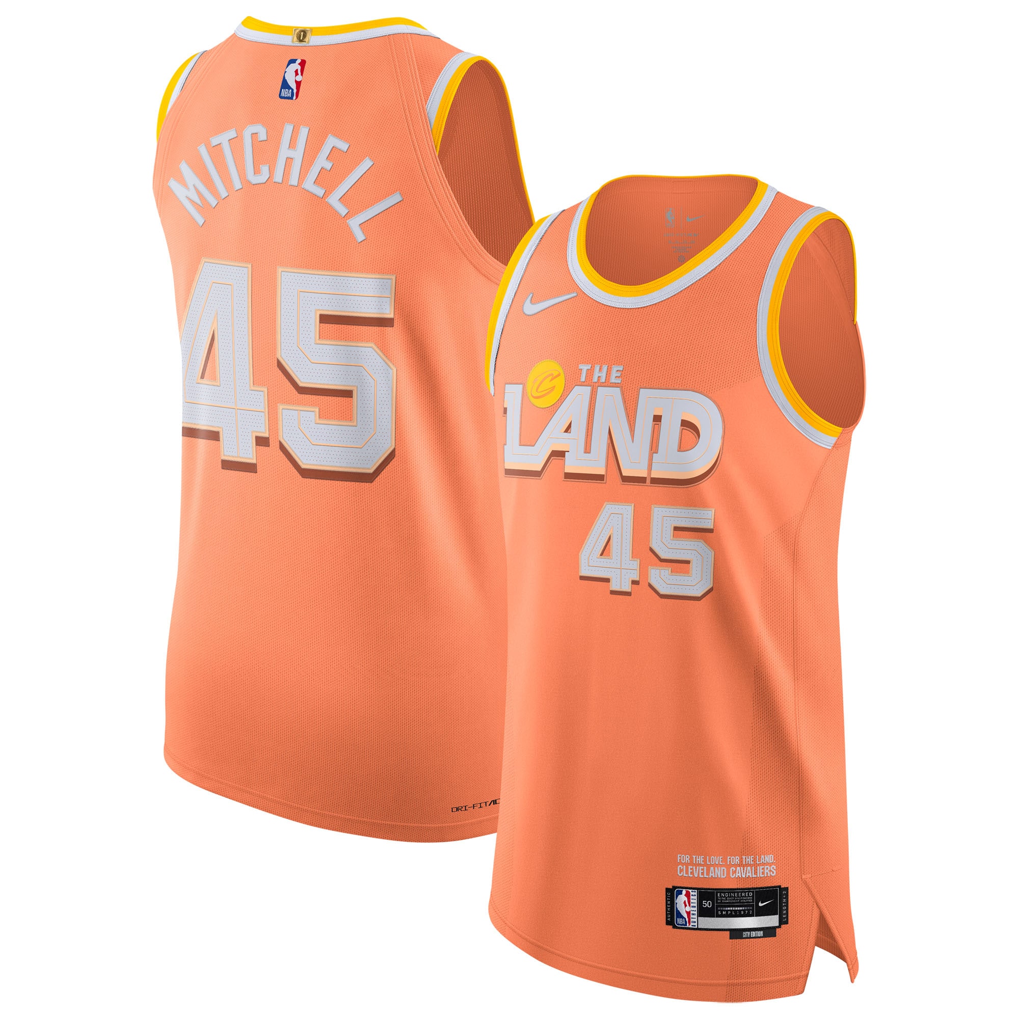 Donovan Mitchell Cleveland Cavaliers Unisex 2025/26 Jersey - City Edition - Orange
