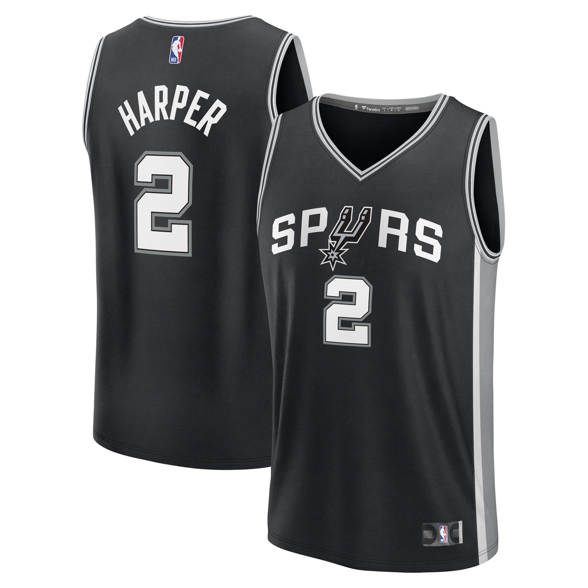 Dylan Harper San Antonio Spurs Fanatics 2025 Draft First Round Pick Fast Break Jersey - Icon Edition - Black