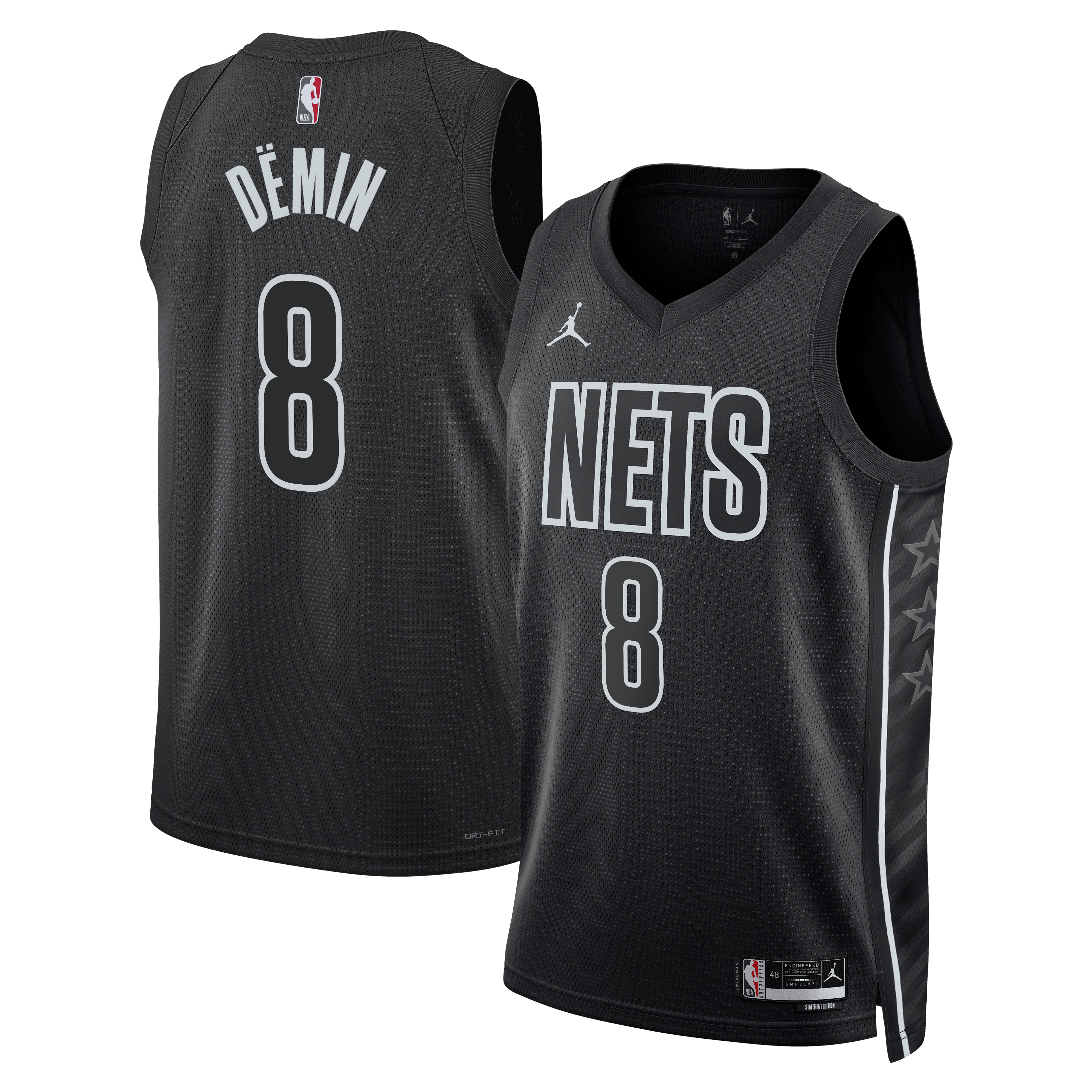 Egor Dëmin Brooklyn Nets Jordan Brand Unisex Swingman Jersey - Statement Edition - Black