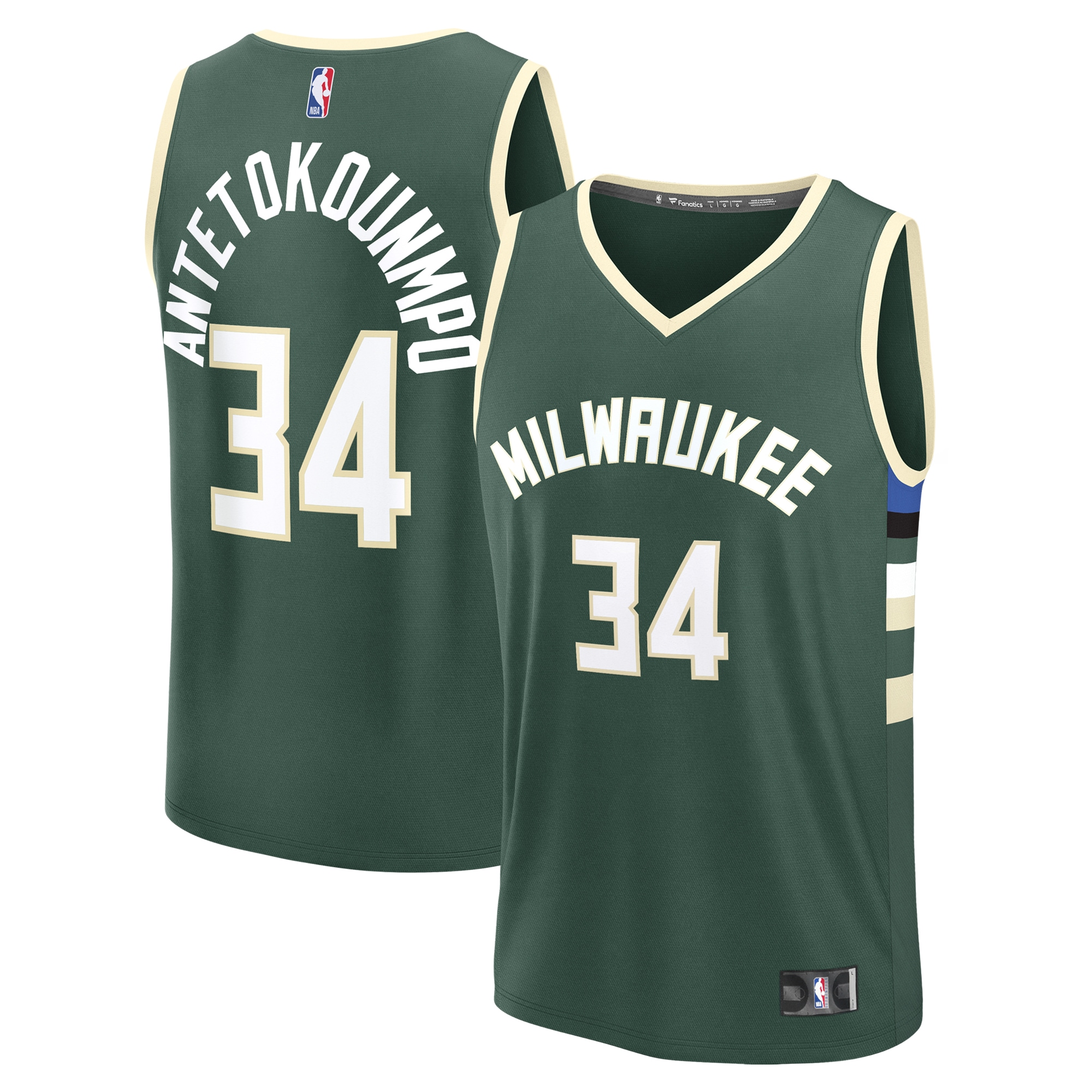 Giannis Antetokounmpo Milwaukee Bucks Fanatics Fast Break Player Jersey - Icon Edition - Hunter Green