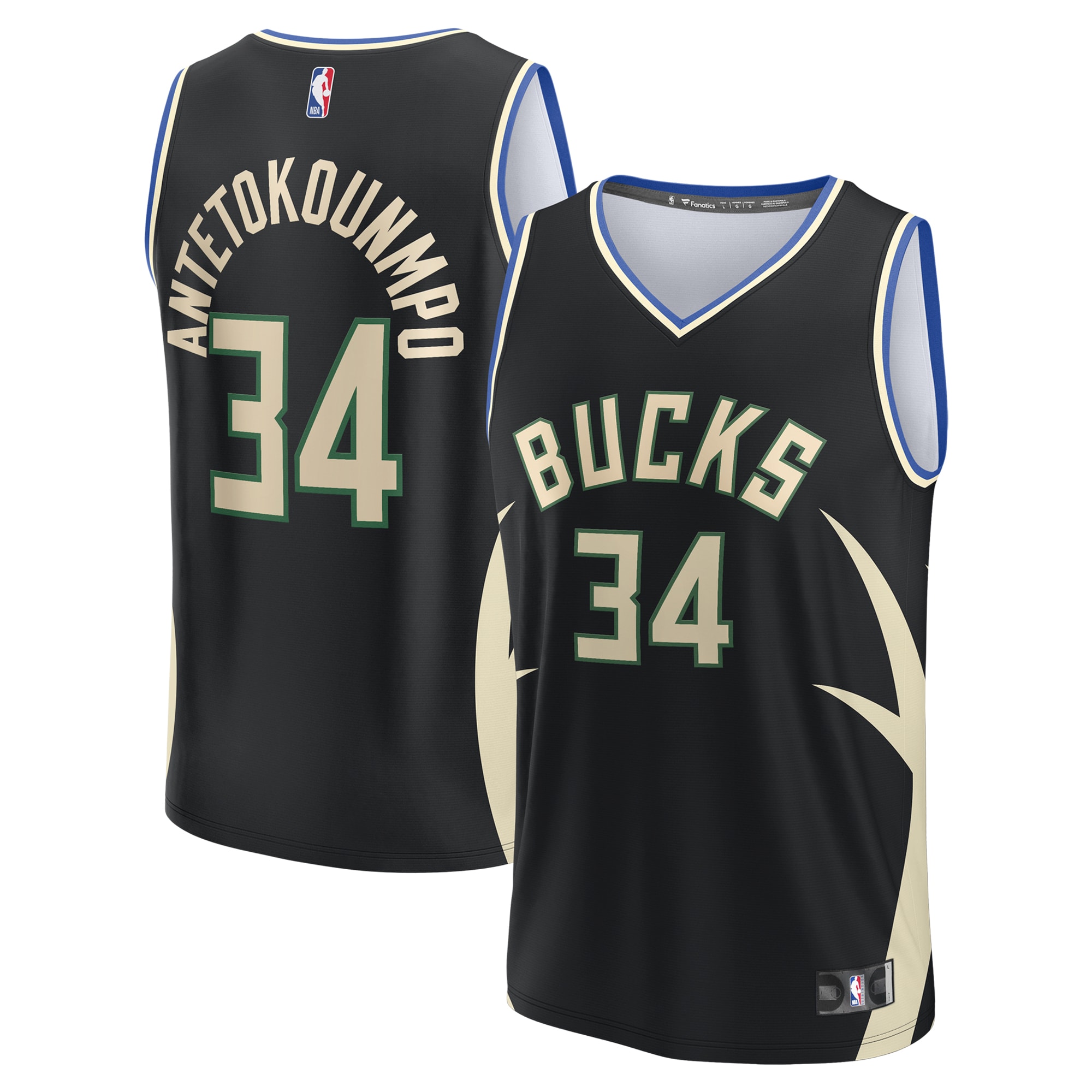 Giannis Antetokounmpo Milwaukee Bucks Fanatics Fast Break Player Jersey - Statement Edition - Black