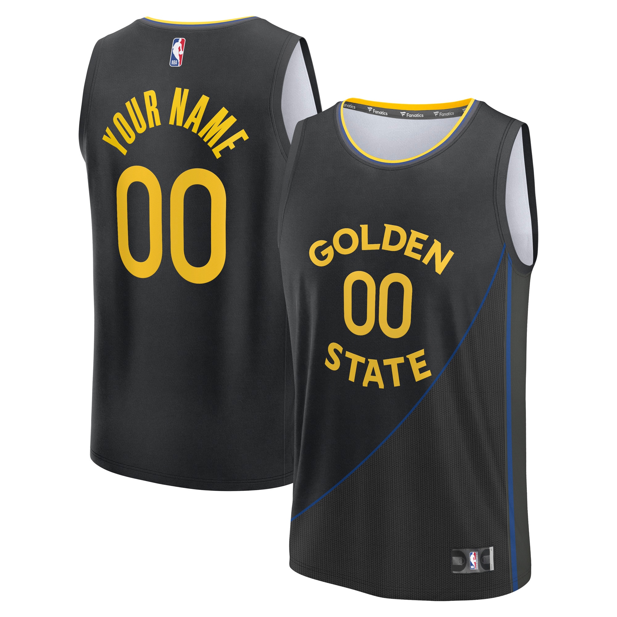Golden State Warriors Fanatics Fast Break Custom Jersey - Statement Edition - Black