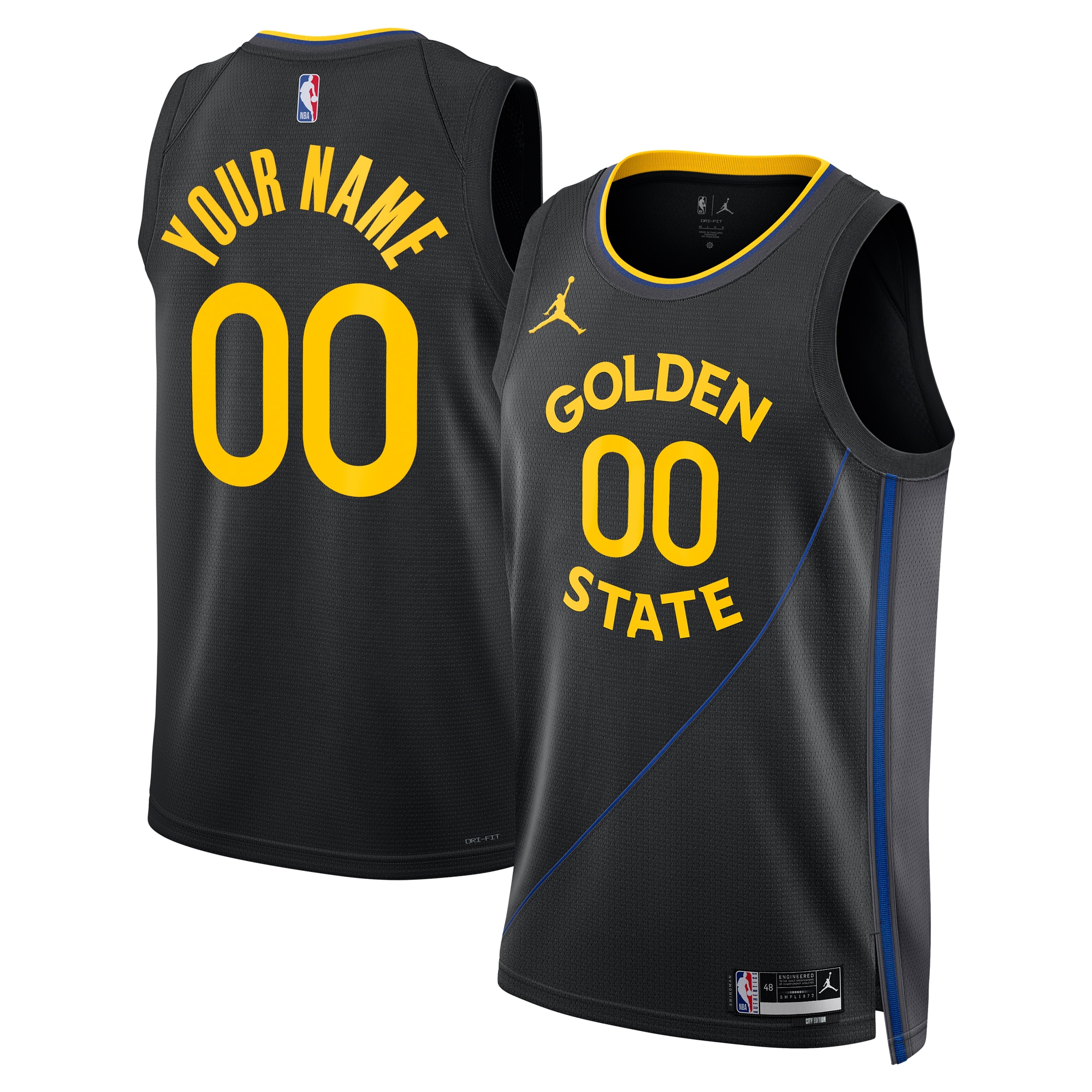 Golden State Warriors Jordan Brand Unisex 2024/25 Custom Swingman Jersey - Statement Edition - Black