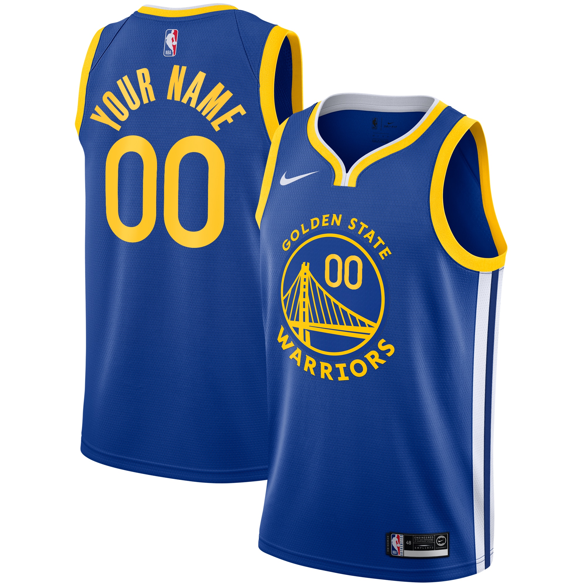  Golden State Warriors Unisex 2019/20 Custom Swingman Jersey - Royal - Icon Edition