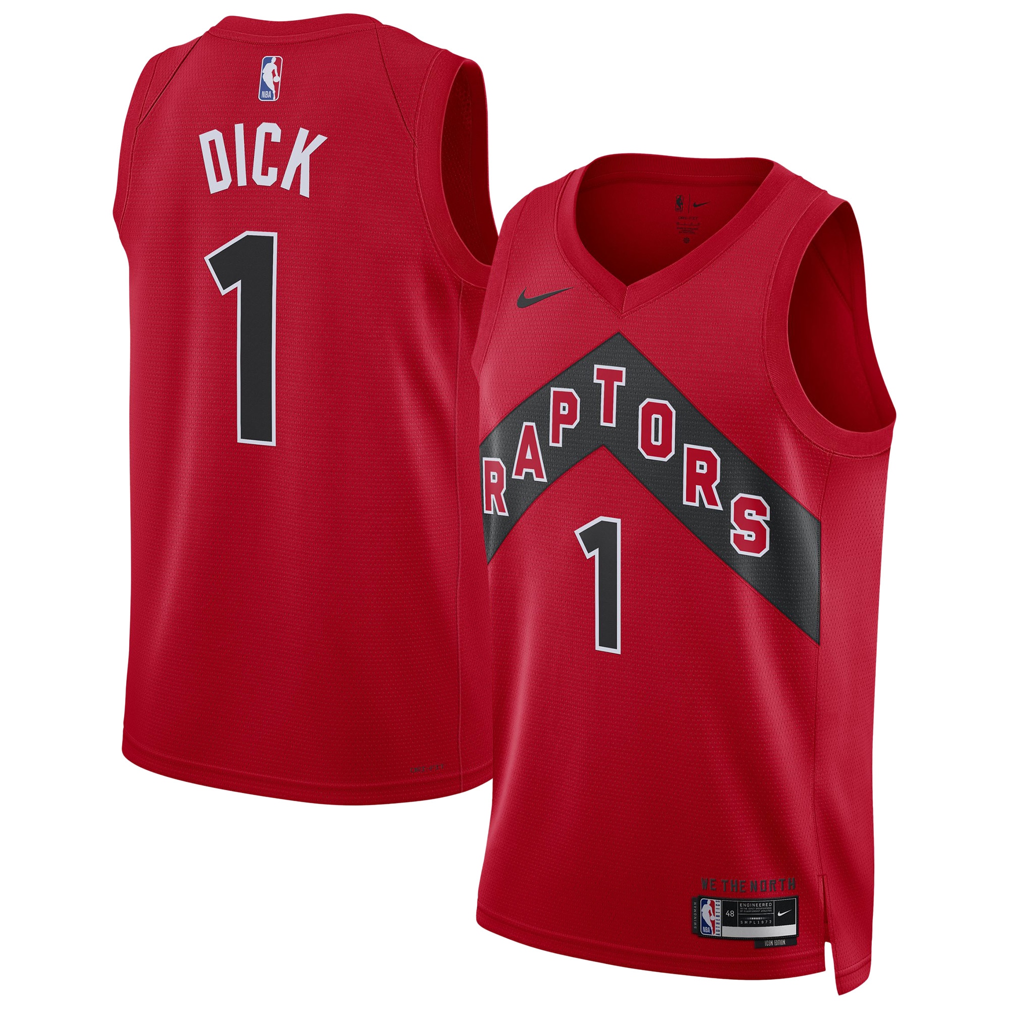Gradey Dick Toronto Raptors Unisex Swingman Player Jersey - Icon Edition - Red