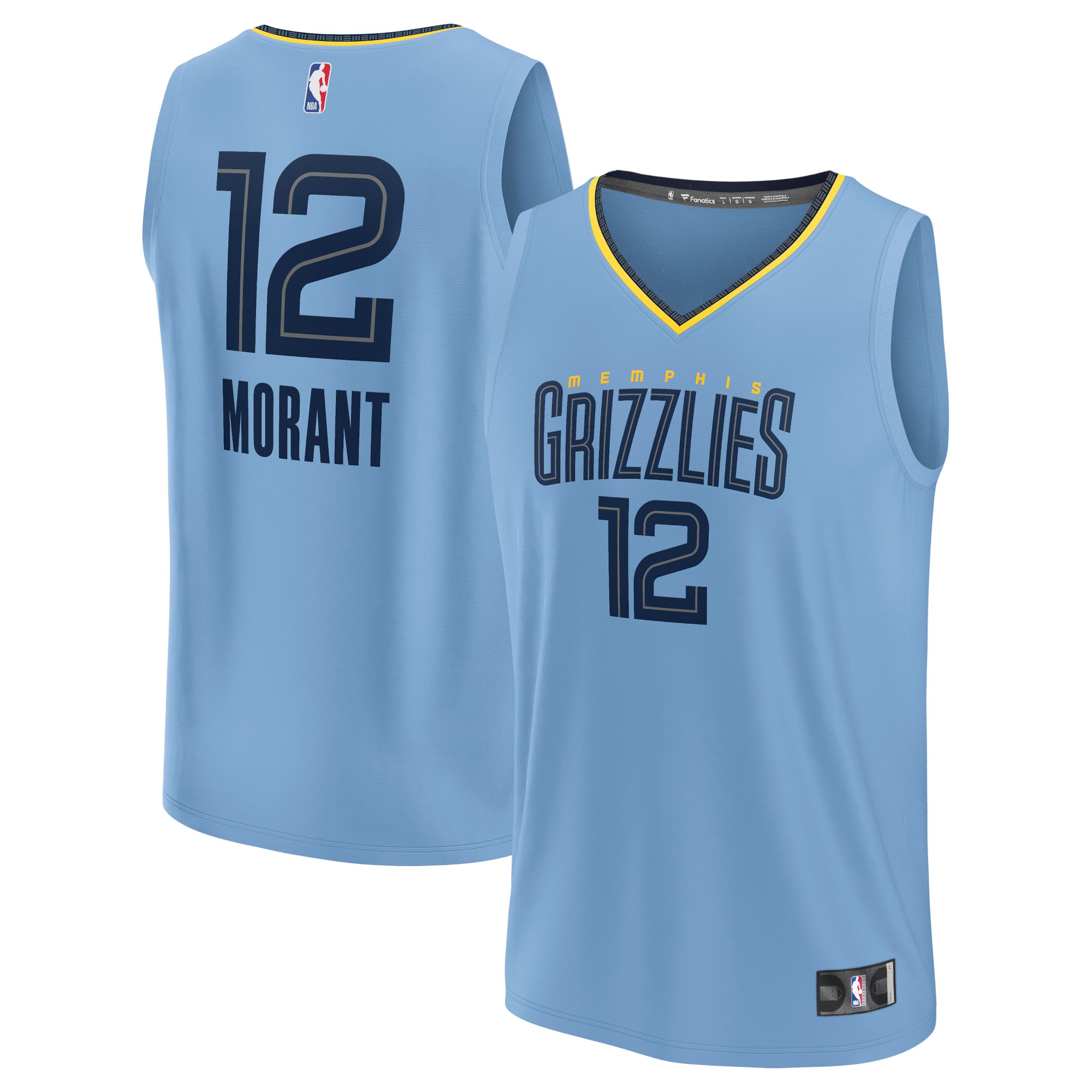 Ja Morant Memphis Grizzlies Fanatics Fast Break Player Jersey - Statement Edition - Light Blue