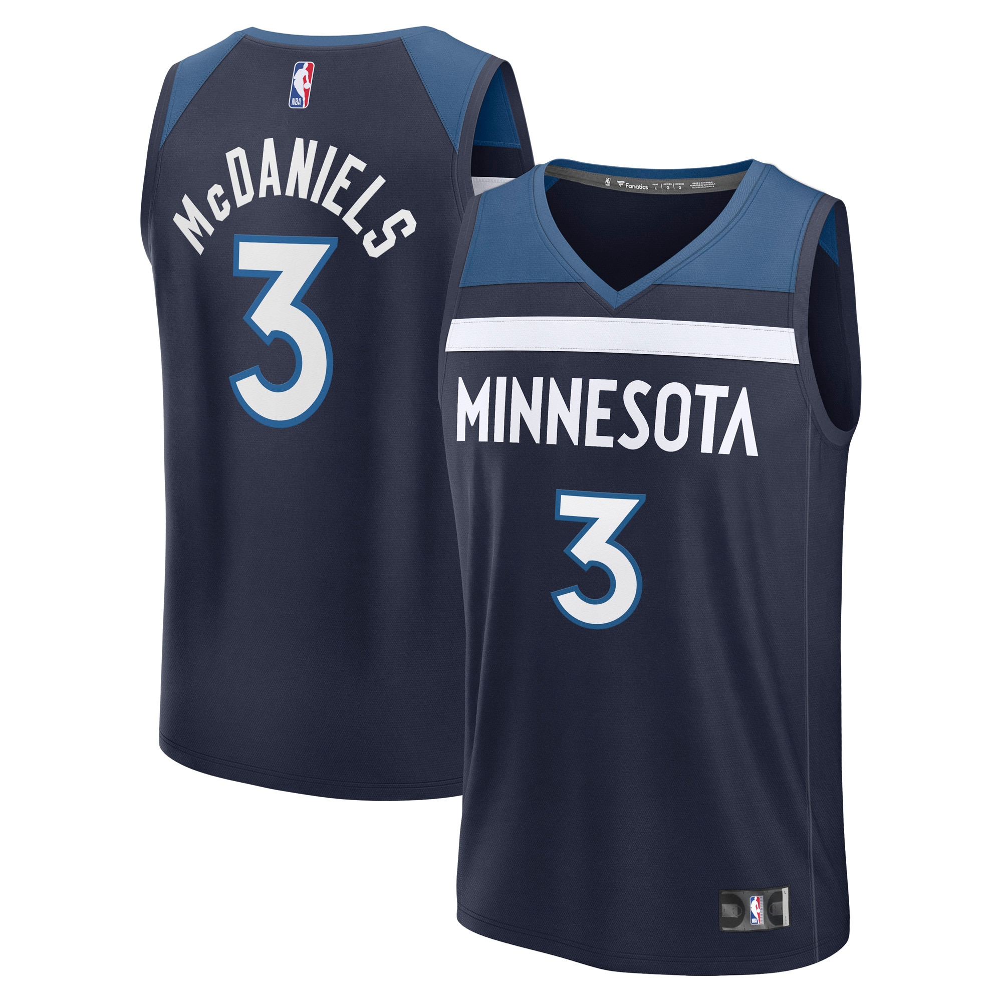 Jaden McDaniels Minnesota Timberwolves Fanatics Fast Break Player Jersey - Icon Edition - Navy