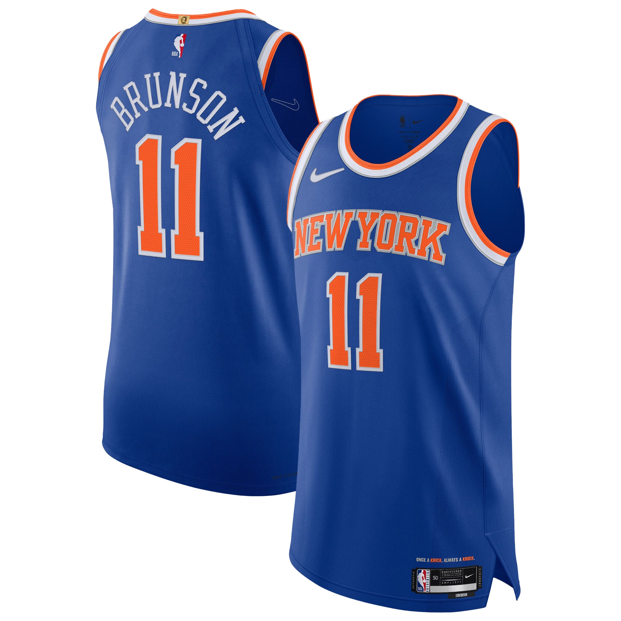 Jalen Brunson New York Knicks Player Jersey - Icon Edition - Blue