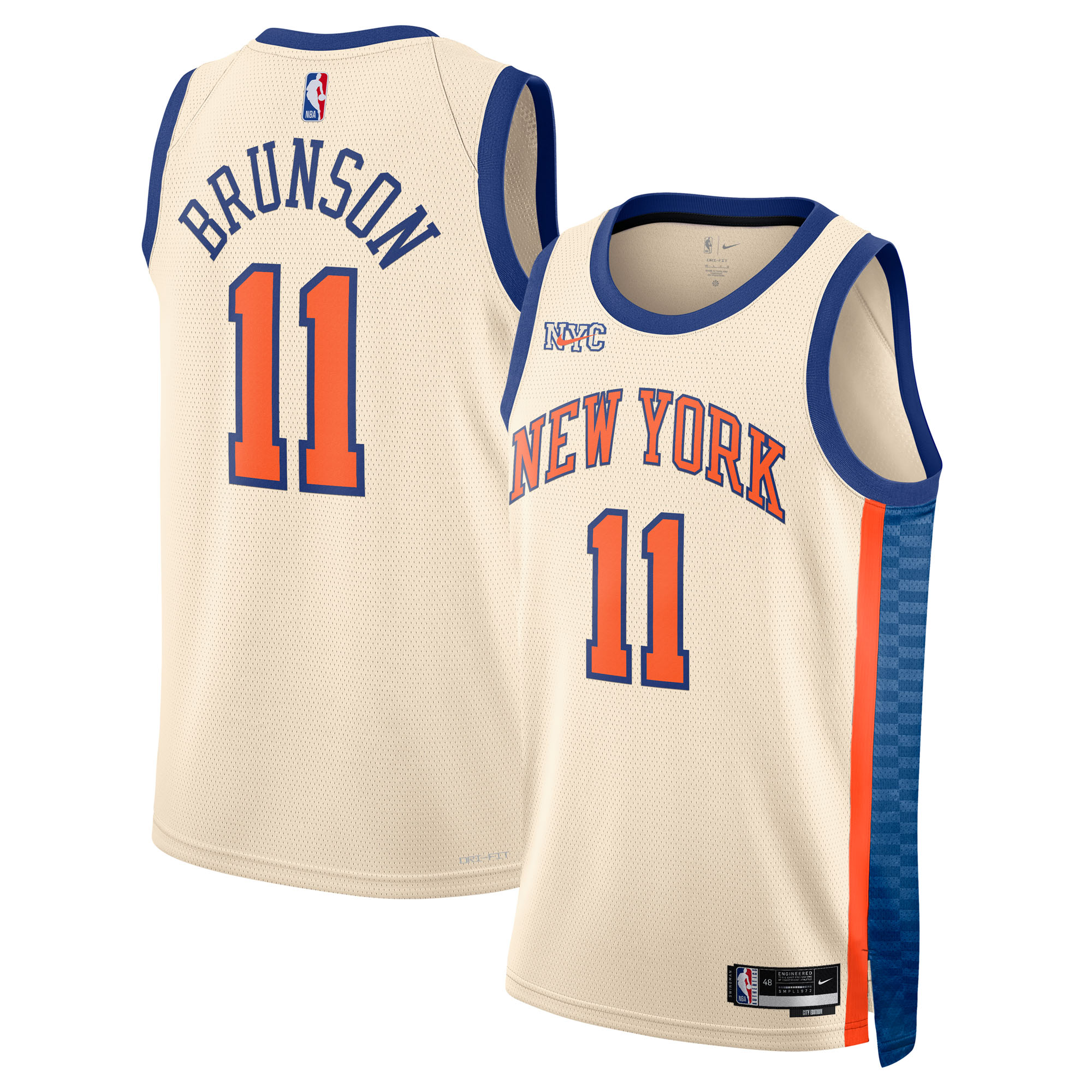 Jalen Brunson New York Knicks Unisex 2025/26 Swingman Jersey - Cream - City Edition