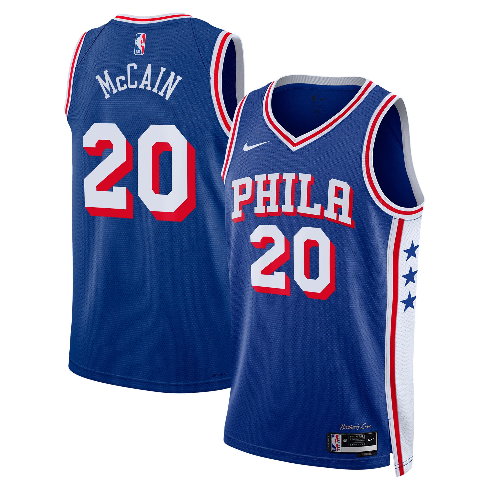 Jared McCain Philadelphia 76ers Swingman Jersey - Icon Edition - Royal