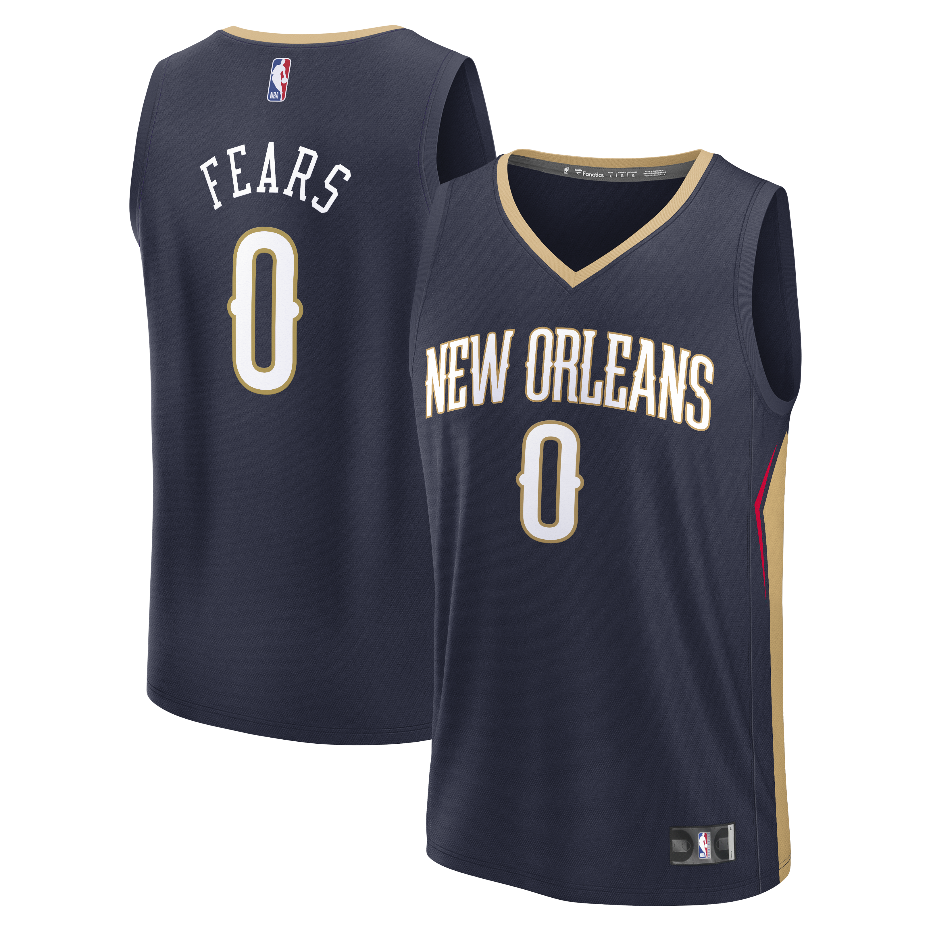 Jeremiah Fears New Orleans Pelicans Fanatics Fast Break Jersey - Navy - Icon Edition
