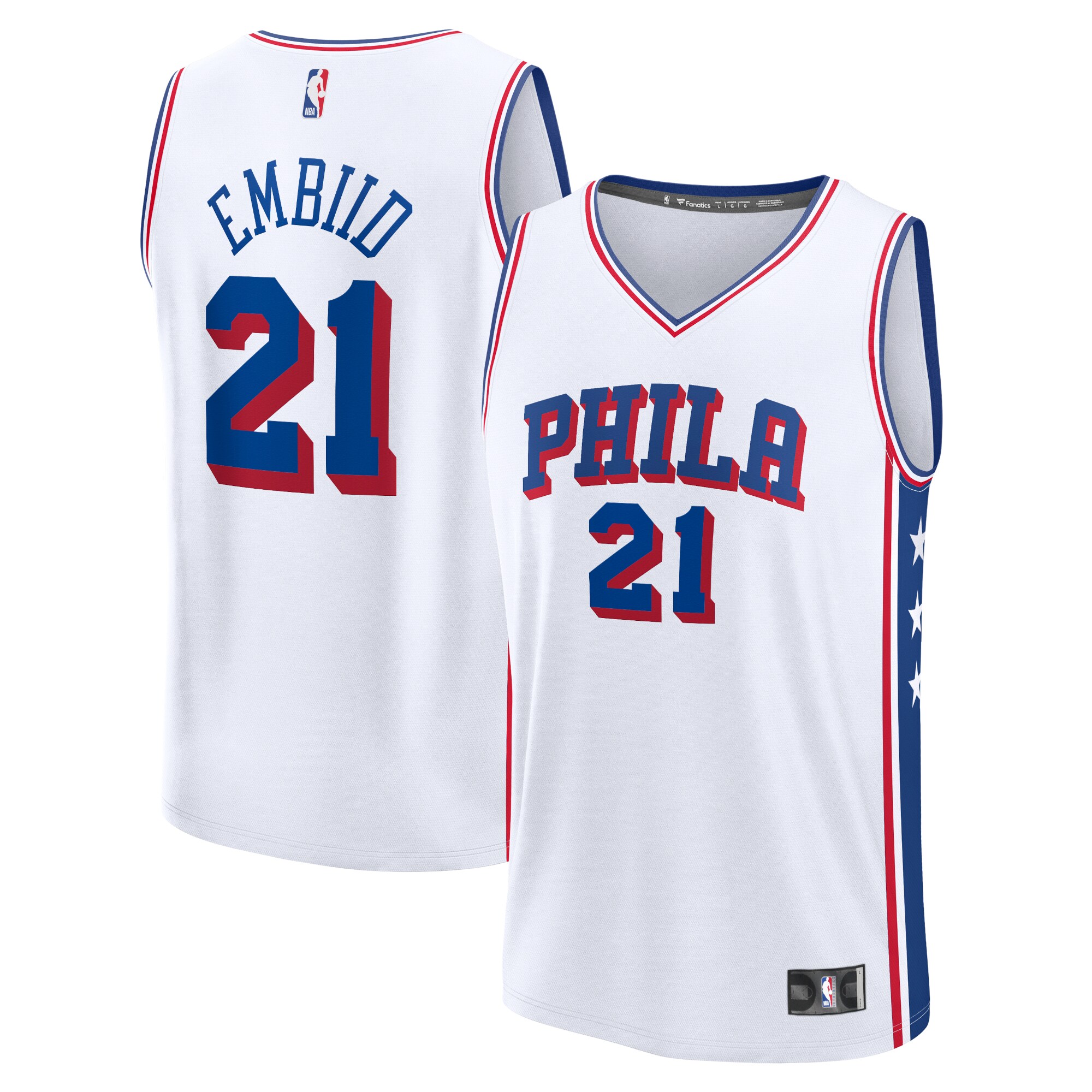 Joel Embiid Philadelphia 76ers Fanatics Fast Break Player Jersey - Association Edition - White