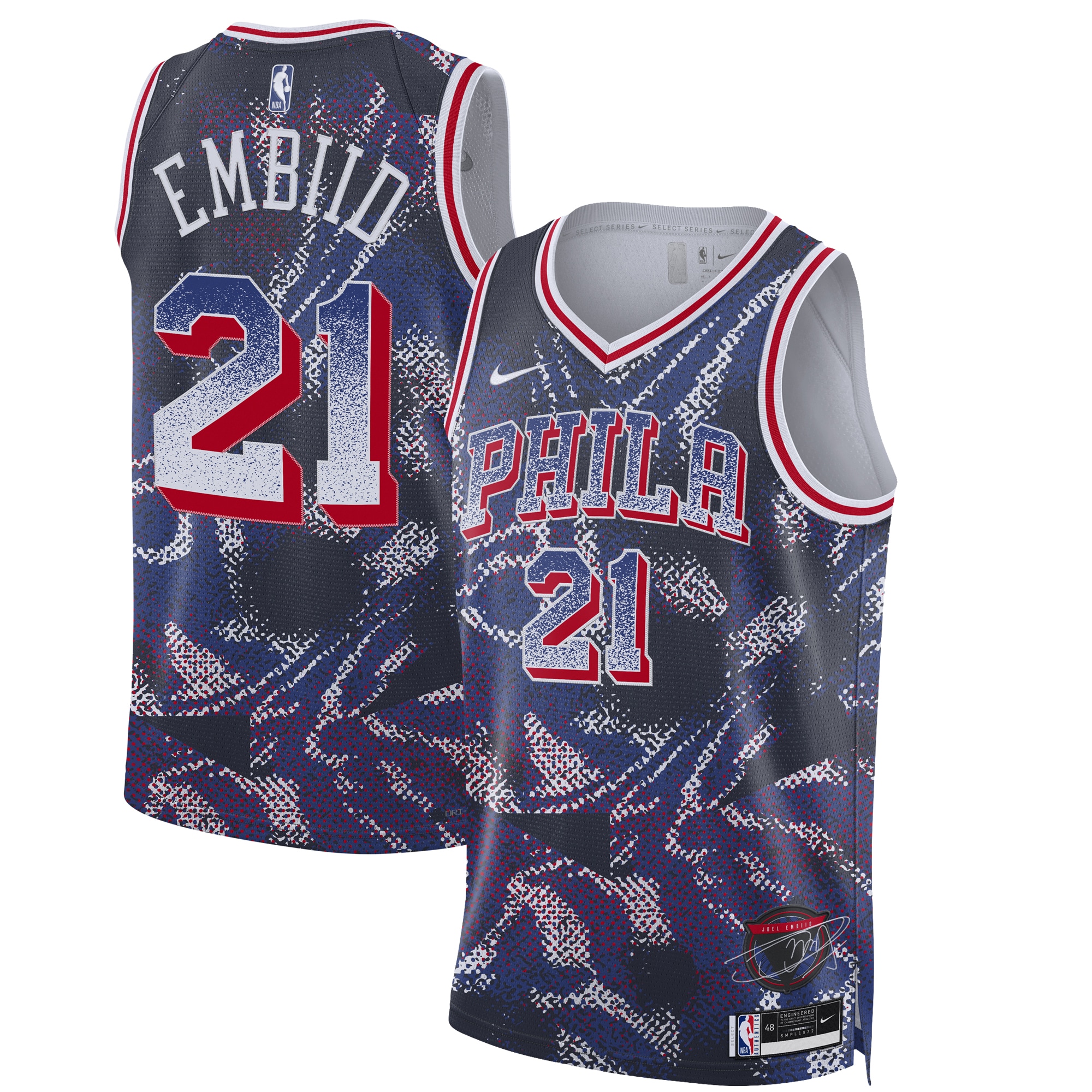 Joel Embiid Philadelphia 76ers Unisex 2025 Select Series Swingman Player Jersey - Navy