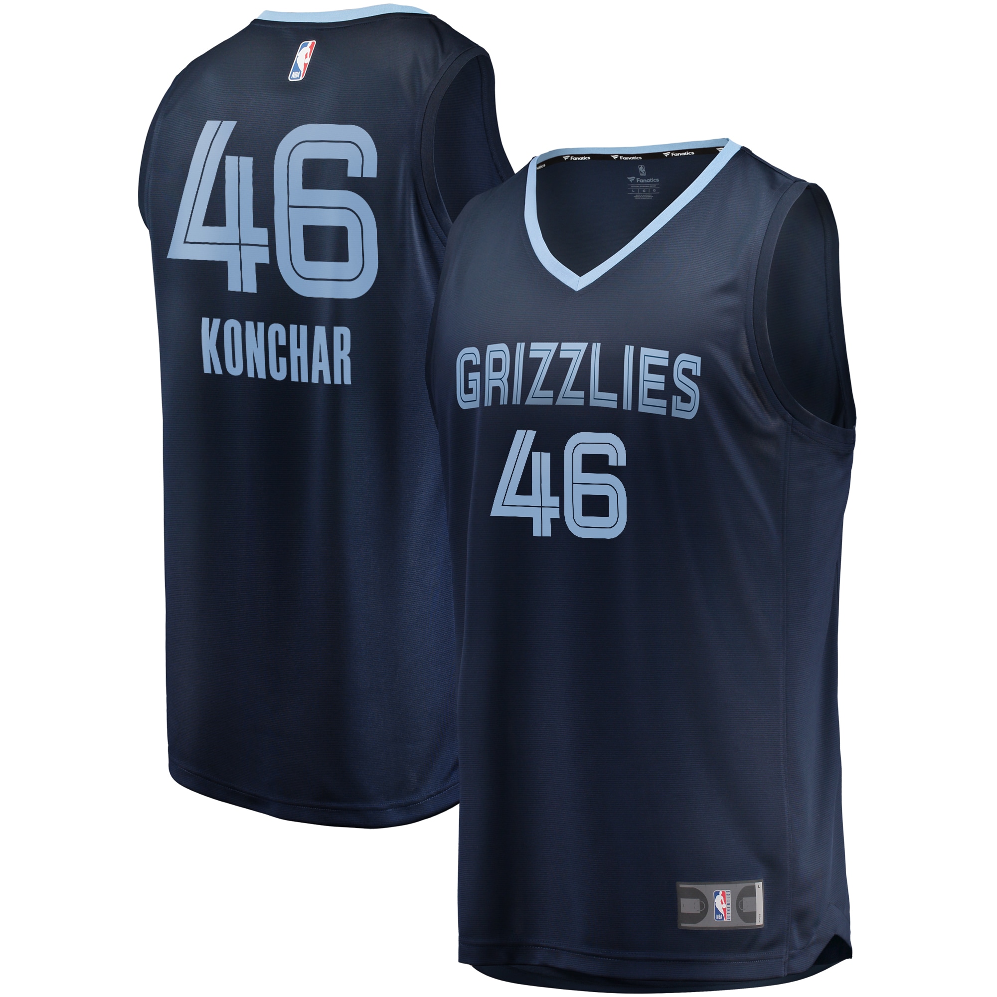 John Konchar Memphis Grizzlies Fanatics Fast Break Jersey Navy - Icon Edition