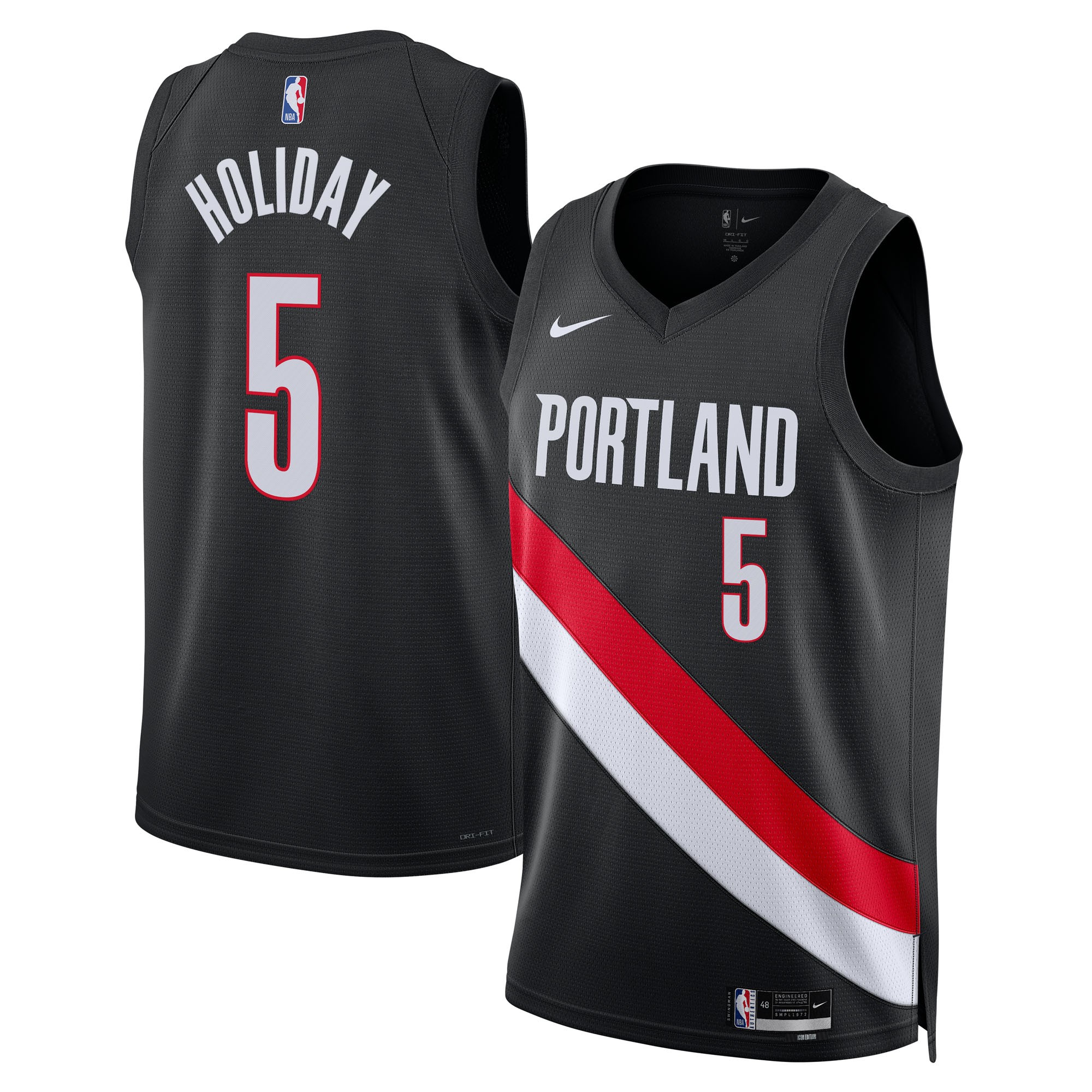 Jrue Holiday Portland Trail Blazers Unisex Swingman Jersey - Icon Edition - Black