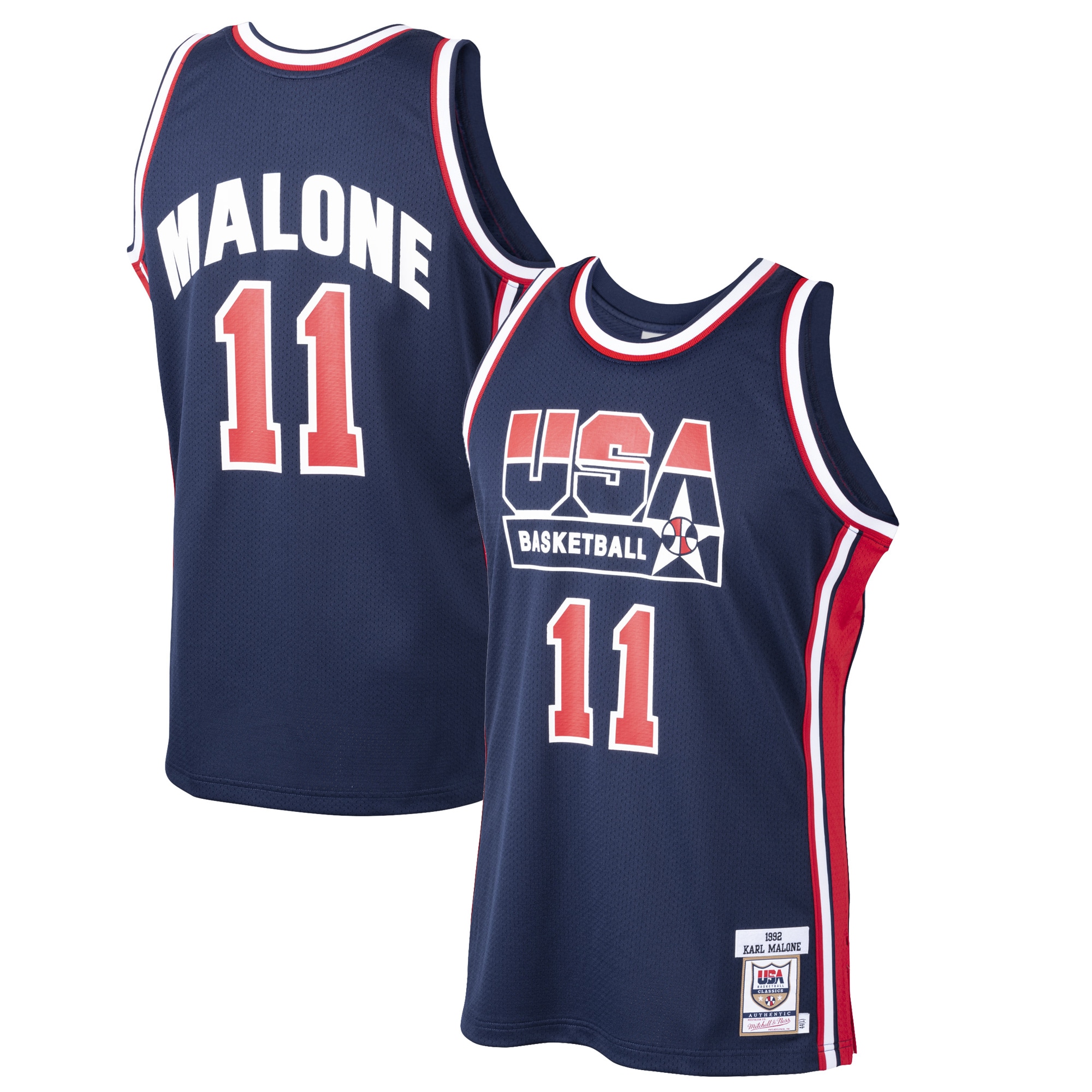 Karl Malone USA Basketball 1992 Dream Team Jersey - Navy