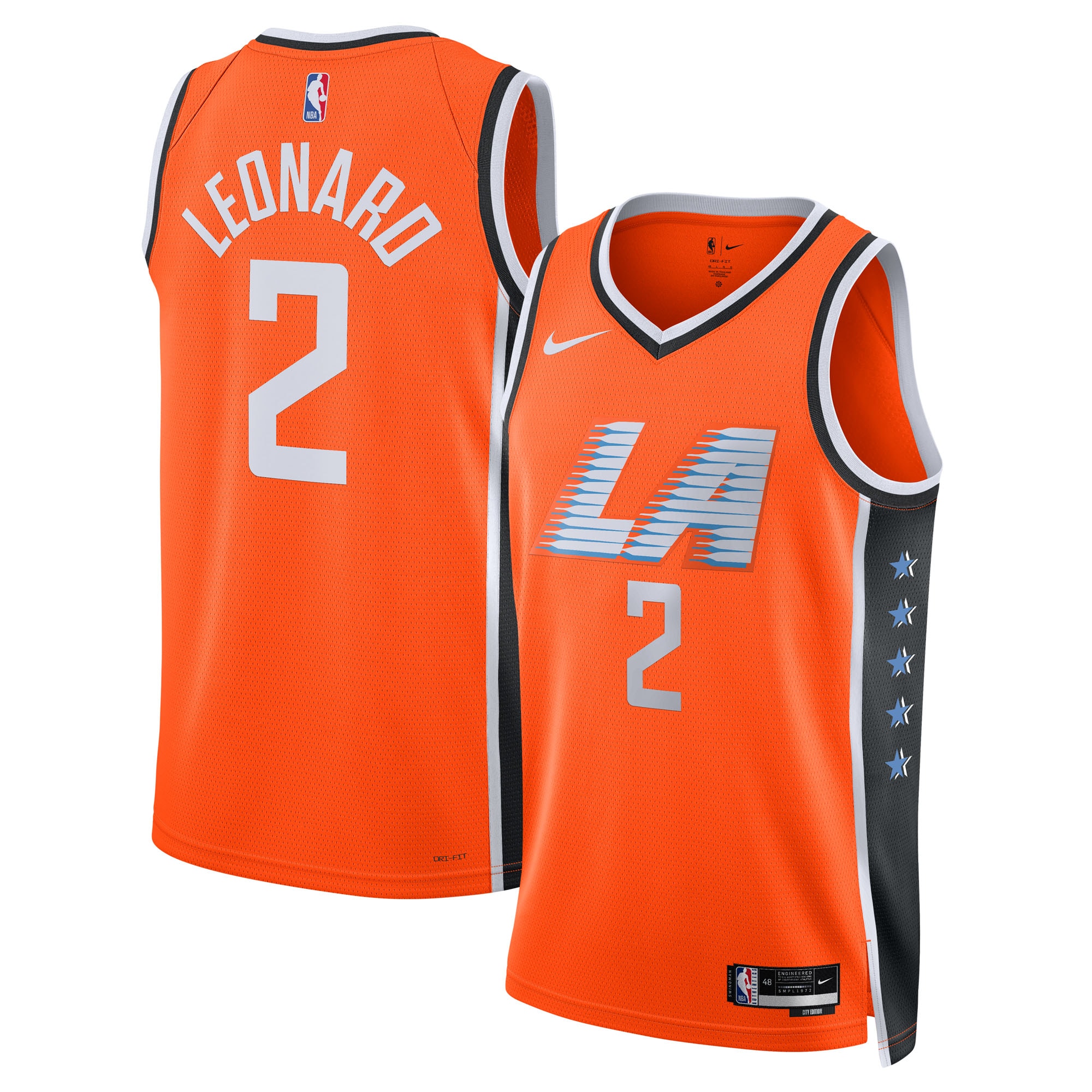 Kawhi Leonard LA Clippers Unisex 2025/26 Swingman Jersey - Orange - City Edition