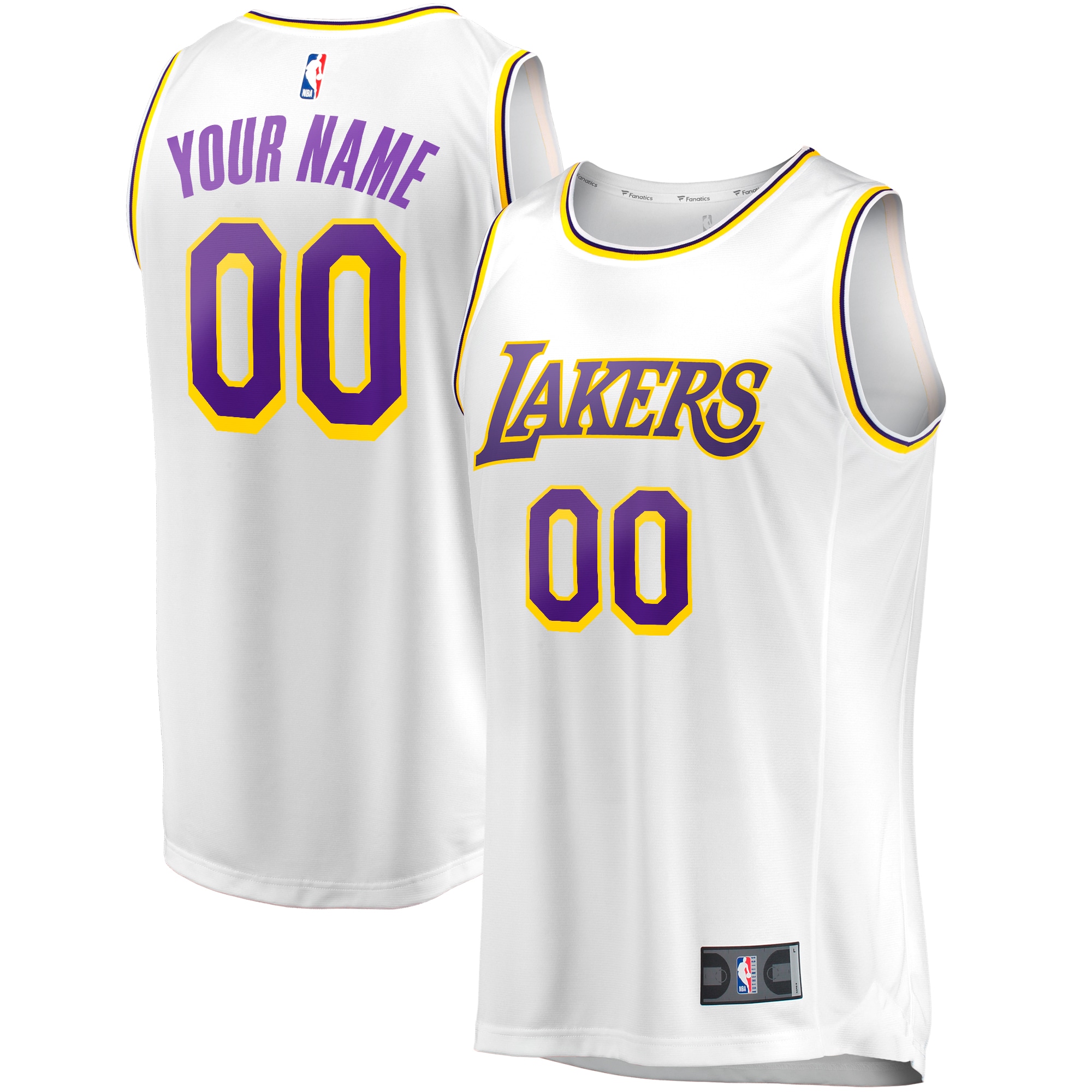 Los Angeles Lakers Fanatics Fast Break Custom Jersey - Association Edition - White