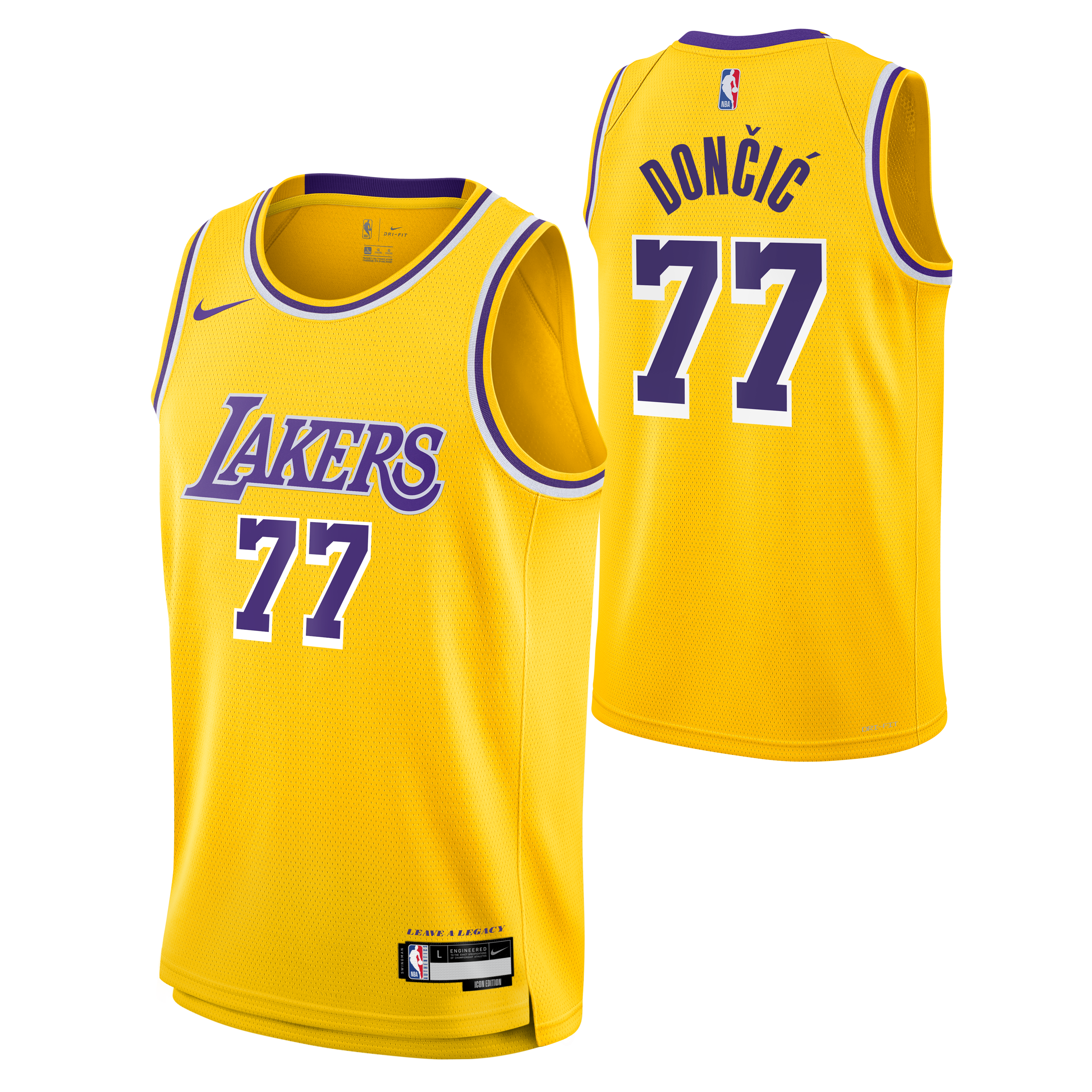 Luka Dončić Los Angeles Lakers Unisex Swingman Jersey - Icon Edition - Gold