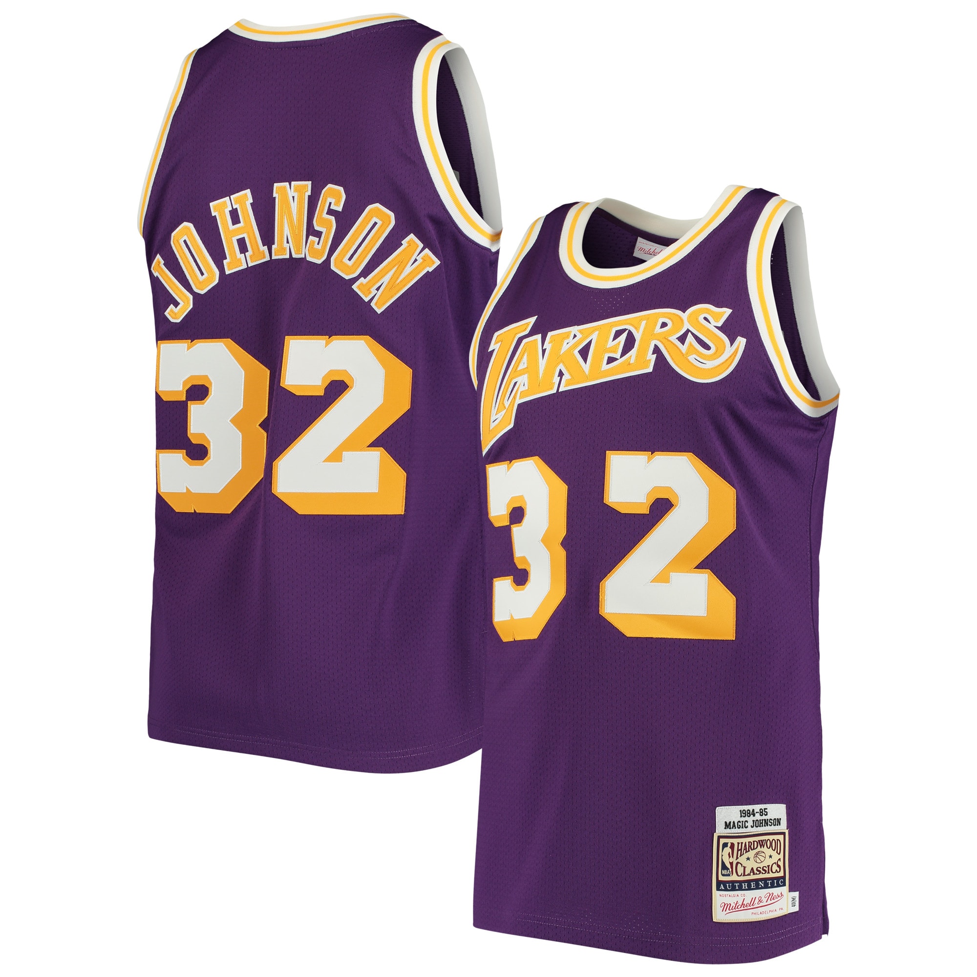 Magic Johnson Los Angeles Lakers 1984/85 Hardwood Classics Jersey