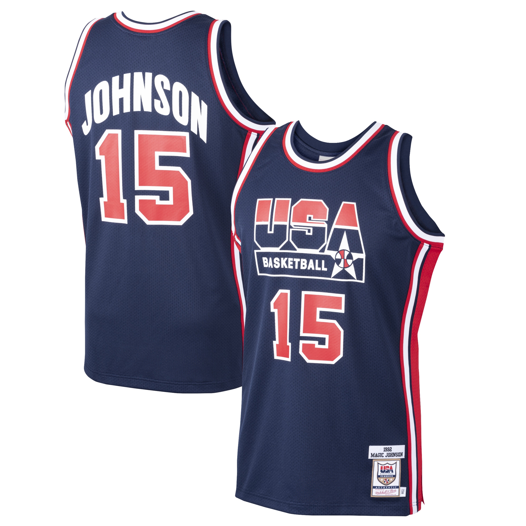 Magic Johnson USA Basketball 1992 Dream Team Jersey - Navy