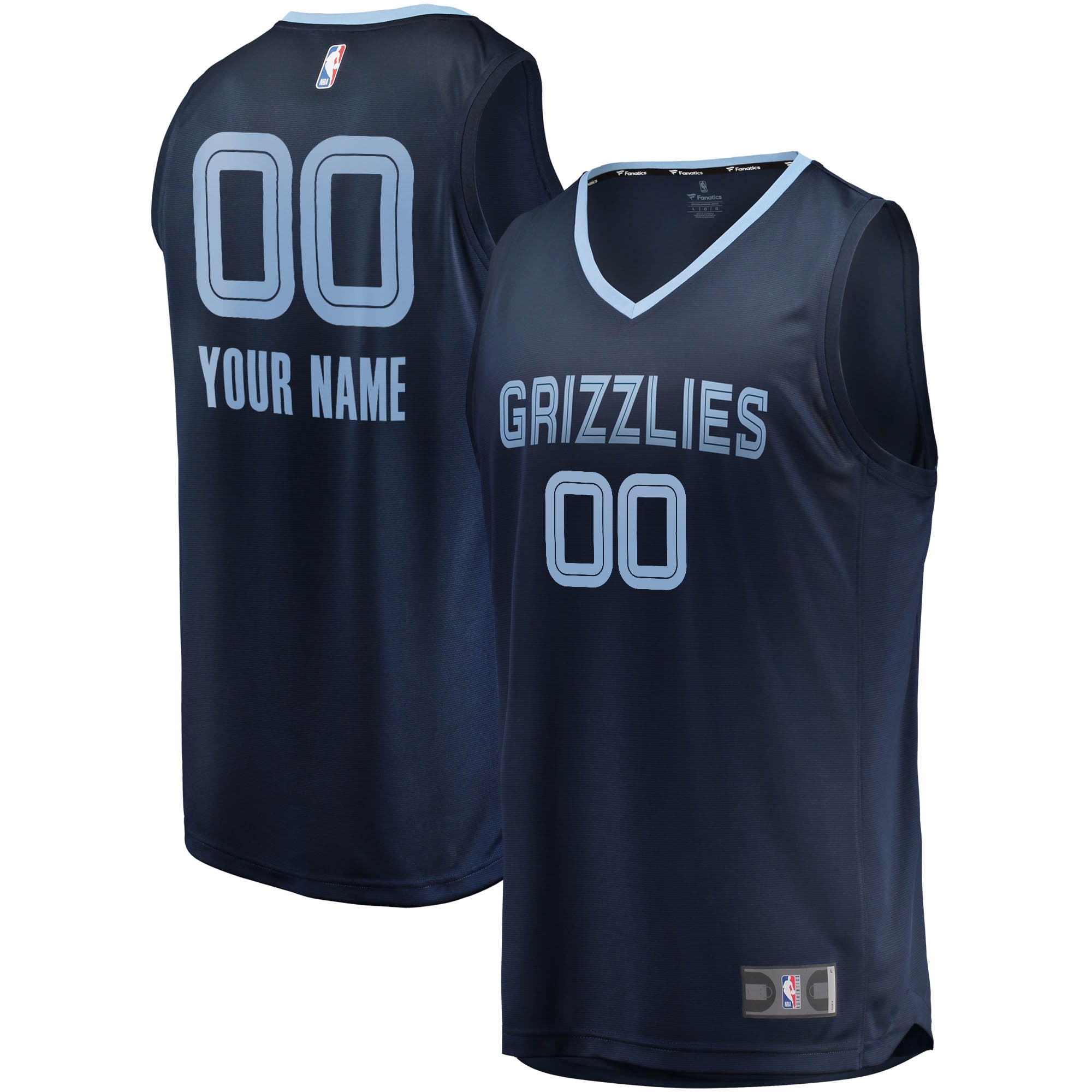 Memphis Grizzlies Fanatics Fast Break Custom Jersey Navy - Icon Edition