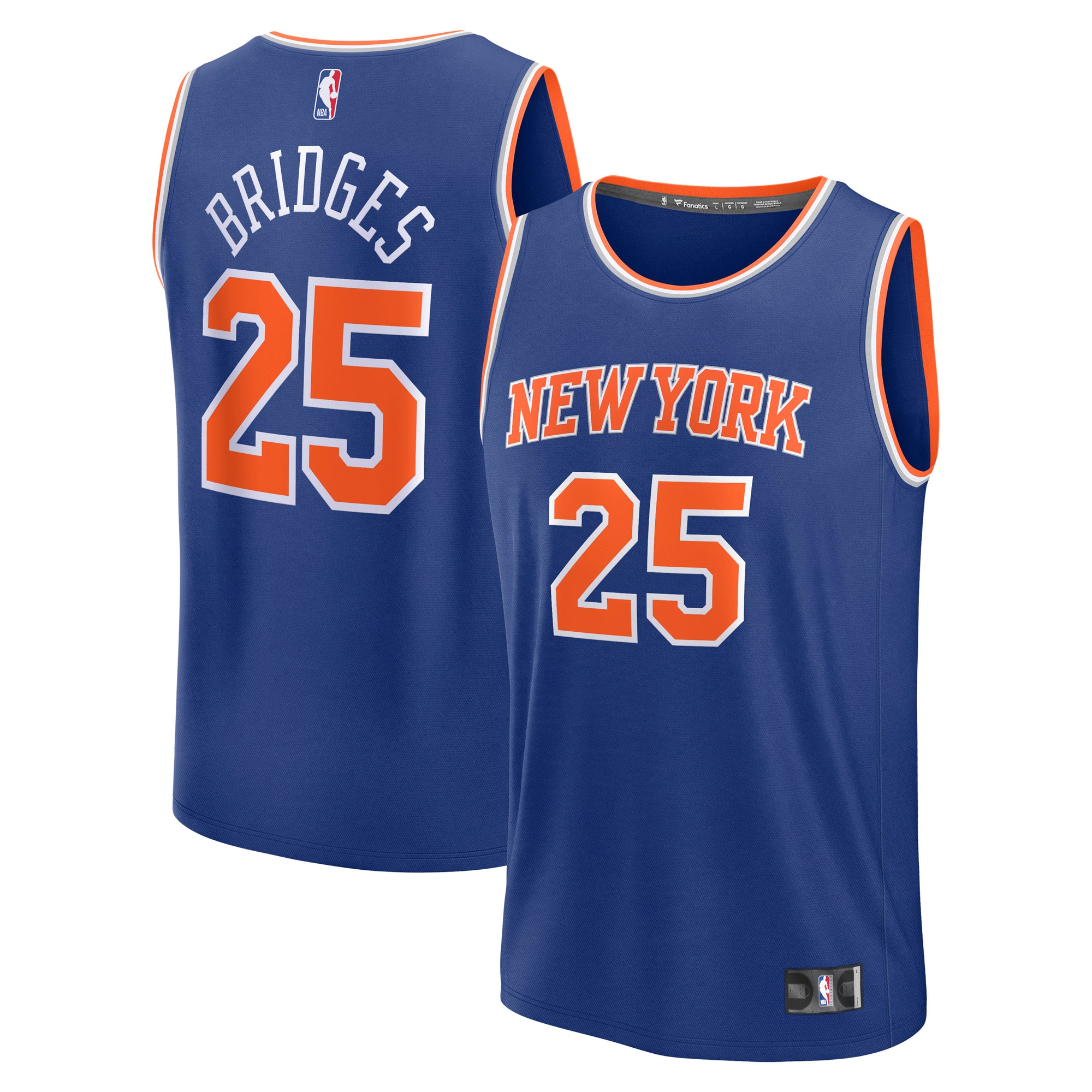 Mikal Bridges New York Knicks Fanatics Fast Break Player Jersey - Icon Edition - Blue