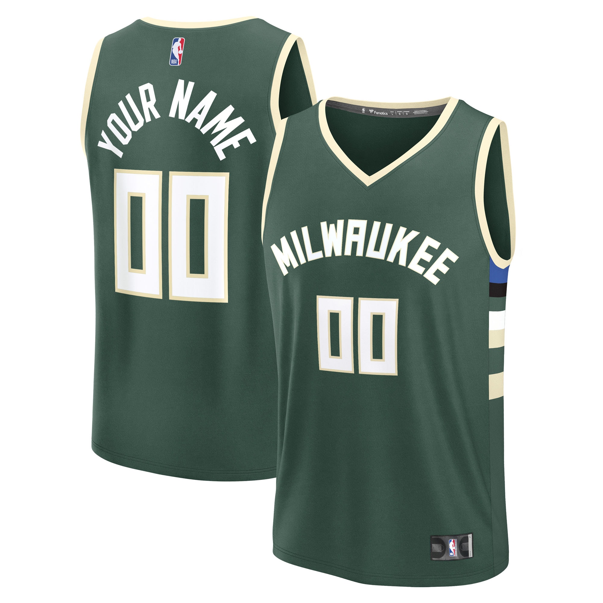 Milwaukee Bucks Fanatics Fast Break Custom Jersey - Icon Edition