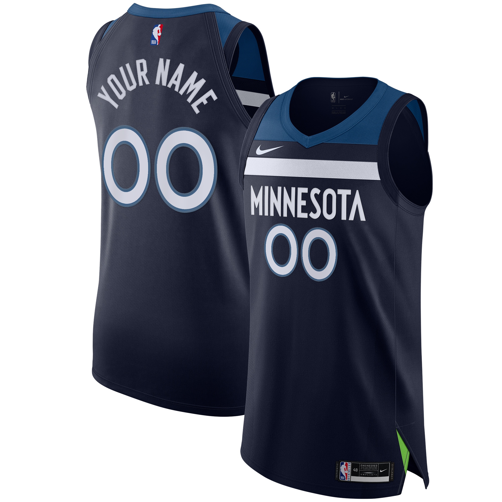 Minnesota Timberwolves Custom Jersey Navy - Icon Edition