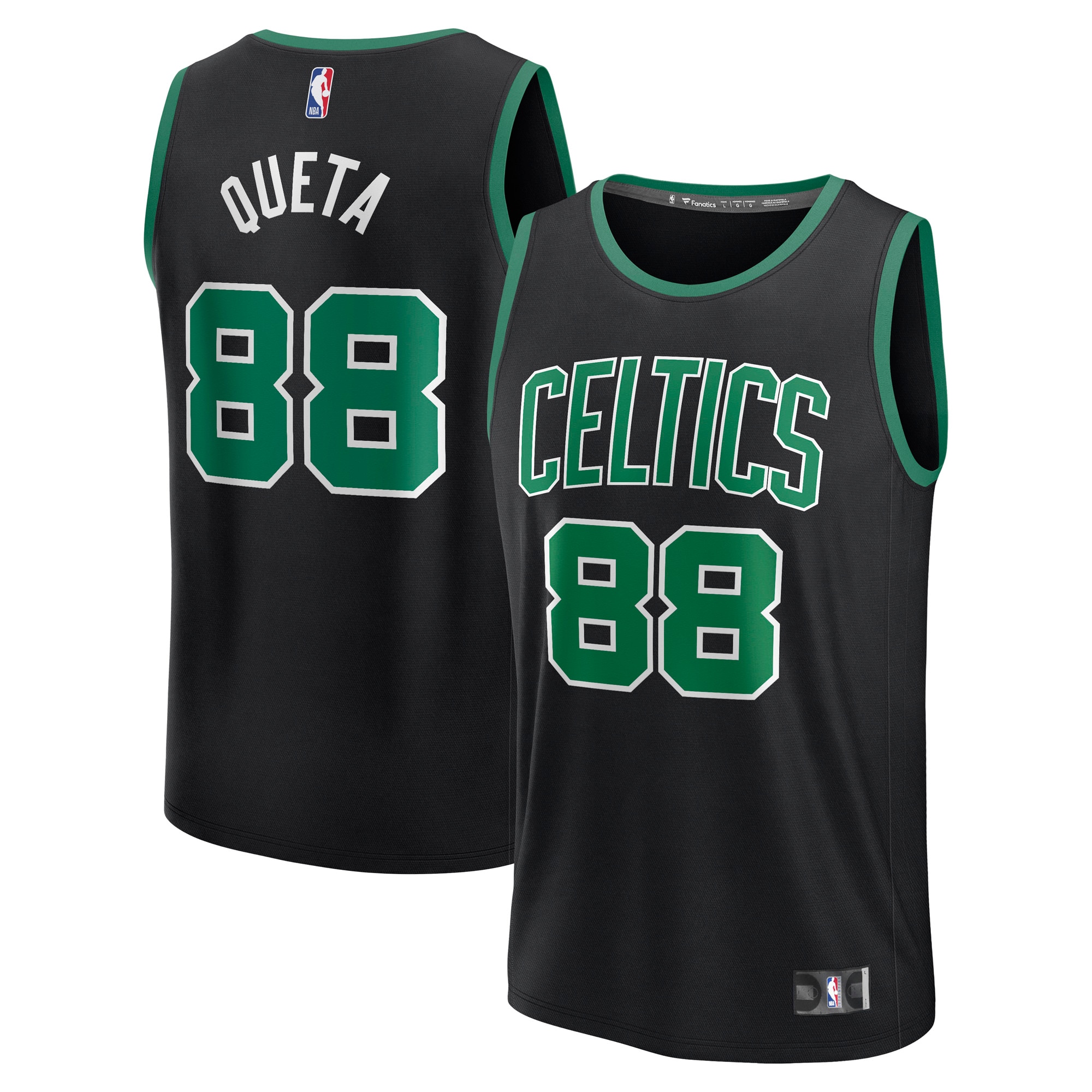 Neemias Queta Boston Celtics Fanatics Fast Break Player Jersey - Statement Edition - Black