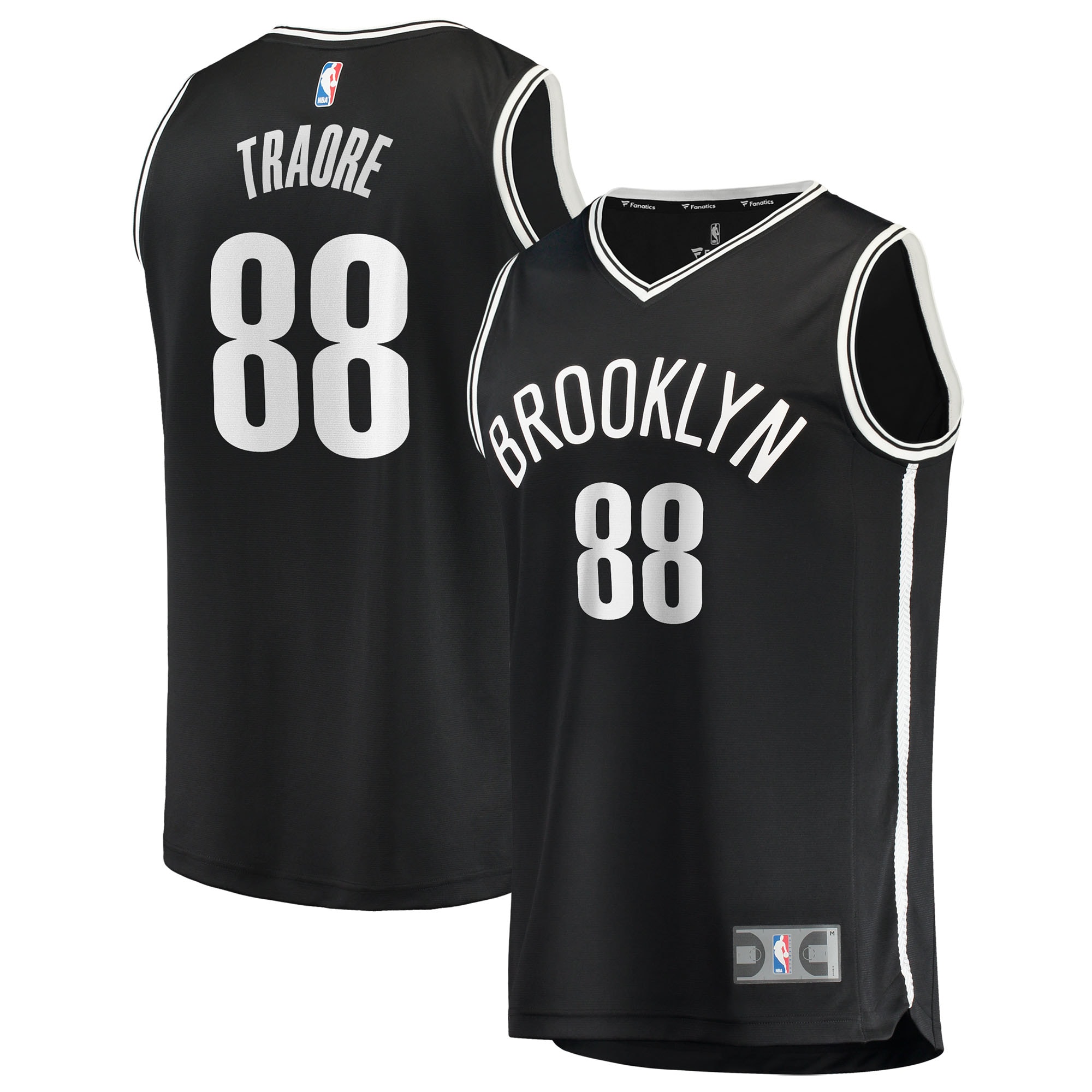 Nolan Traoré Brooklyn Nets Fanatics Fast Break Jersey - Black - Icon Edition