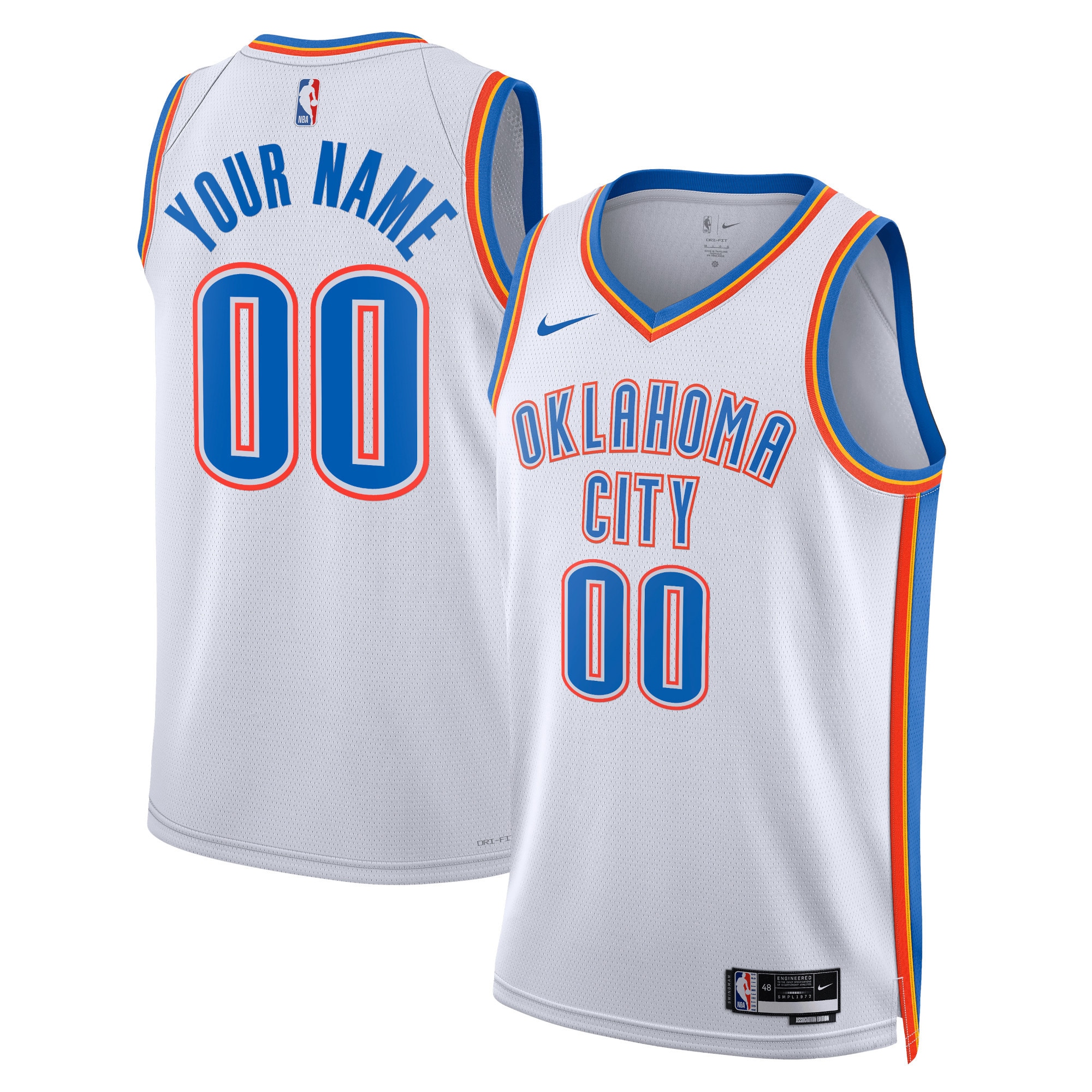 Oklahoma City Thunder Unisex Swingman Custom Jersey White - Association Edition