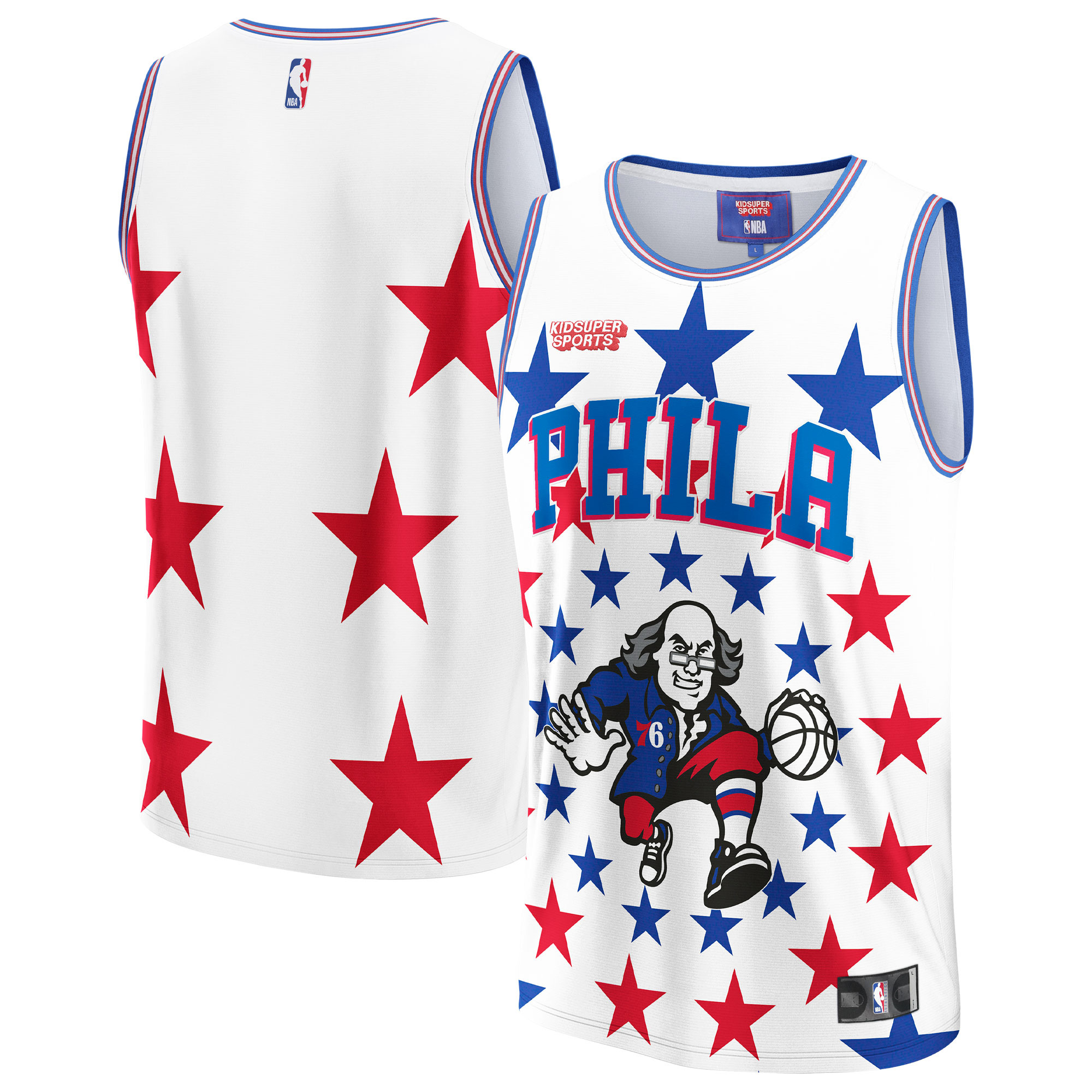 Philadelphia 76ers & KidSuper Studios by Fanatics Unisex Hometown Jersey - White