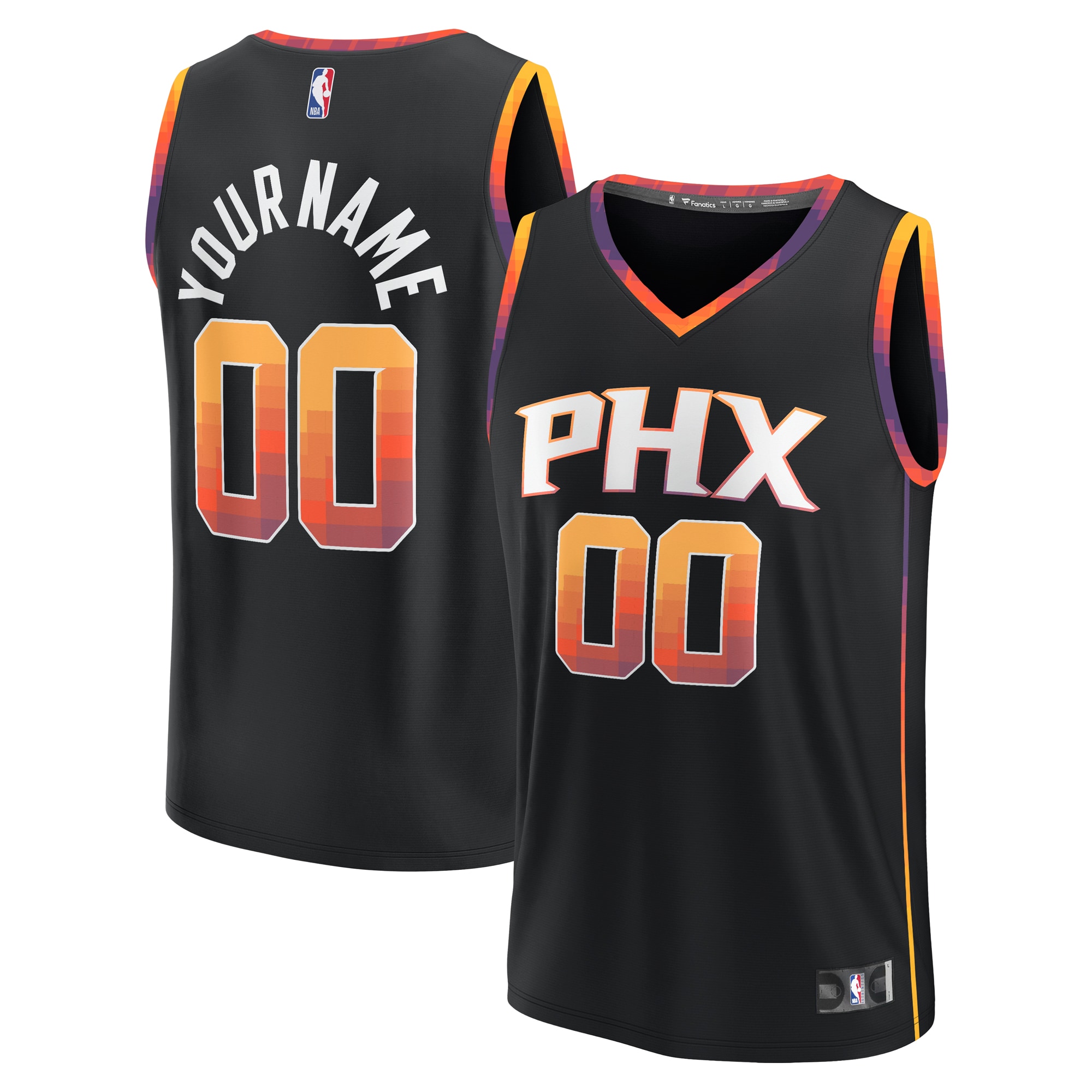  Phoenix Suns Fanatics Fast Break Custom Jersey - Black - Statement Edition