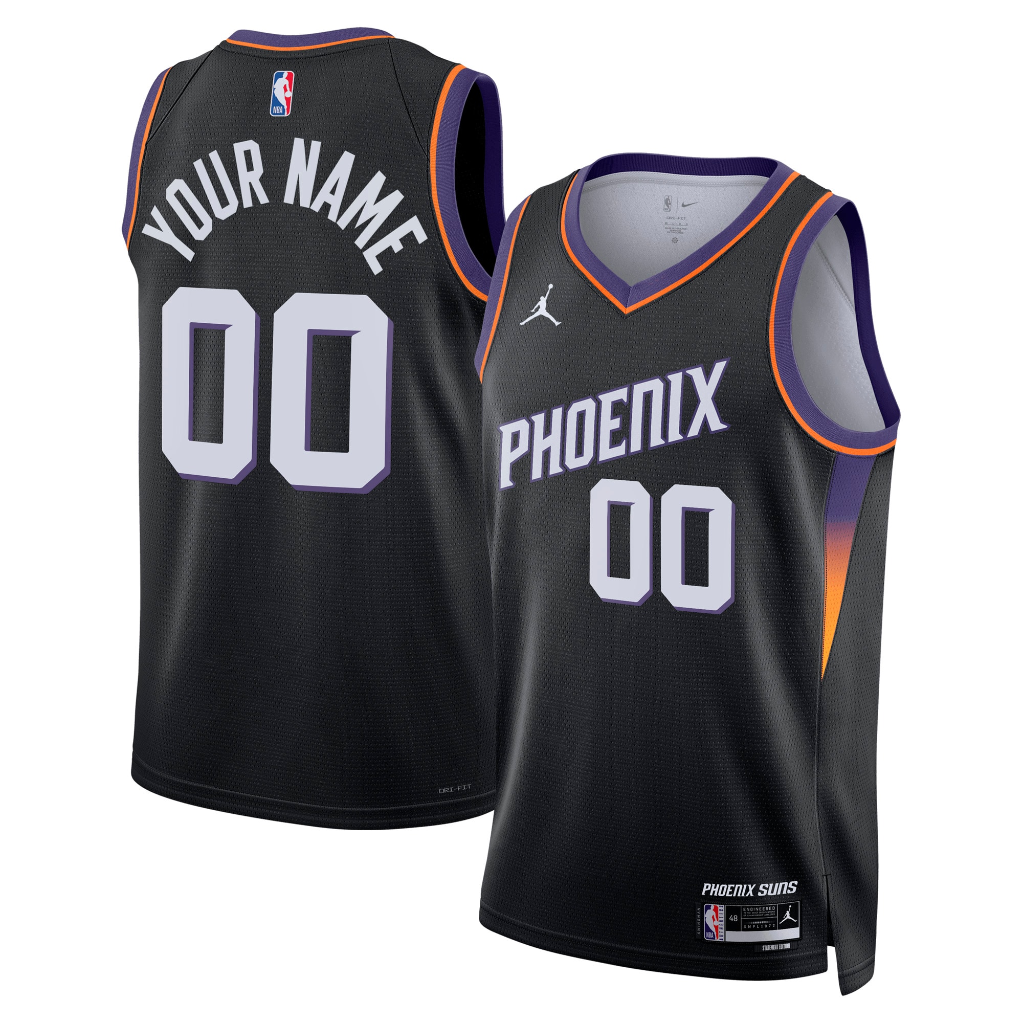 Phoenix Suns Jordan Brand Unisex Swingman Custom Jersey - Statement Edition - Black